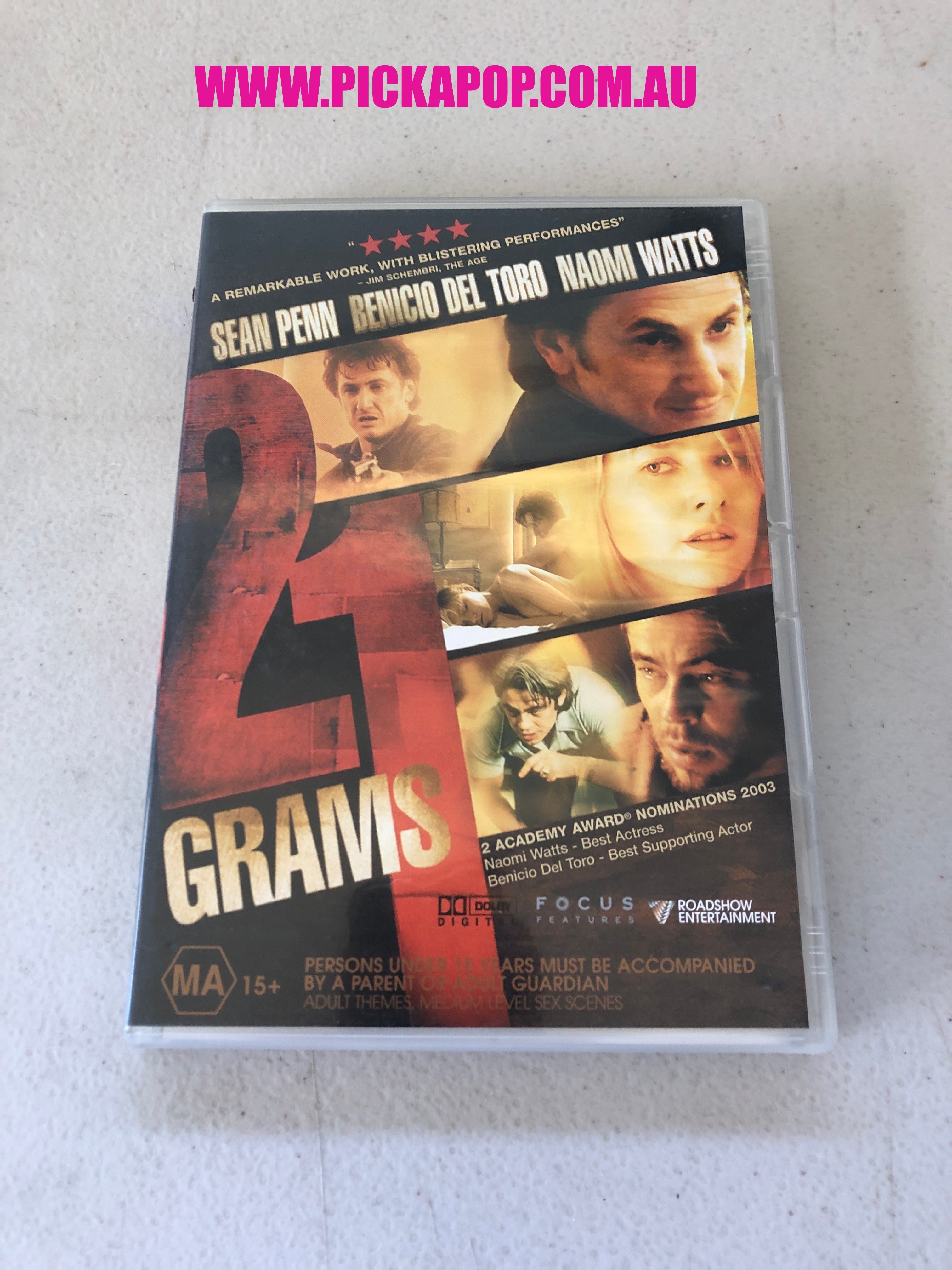 21 GRAMS -PAL Region 4 -DVD Cleaned and Tested