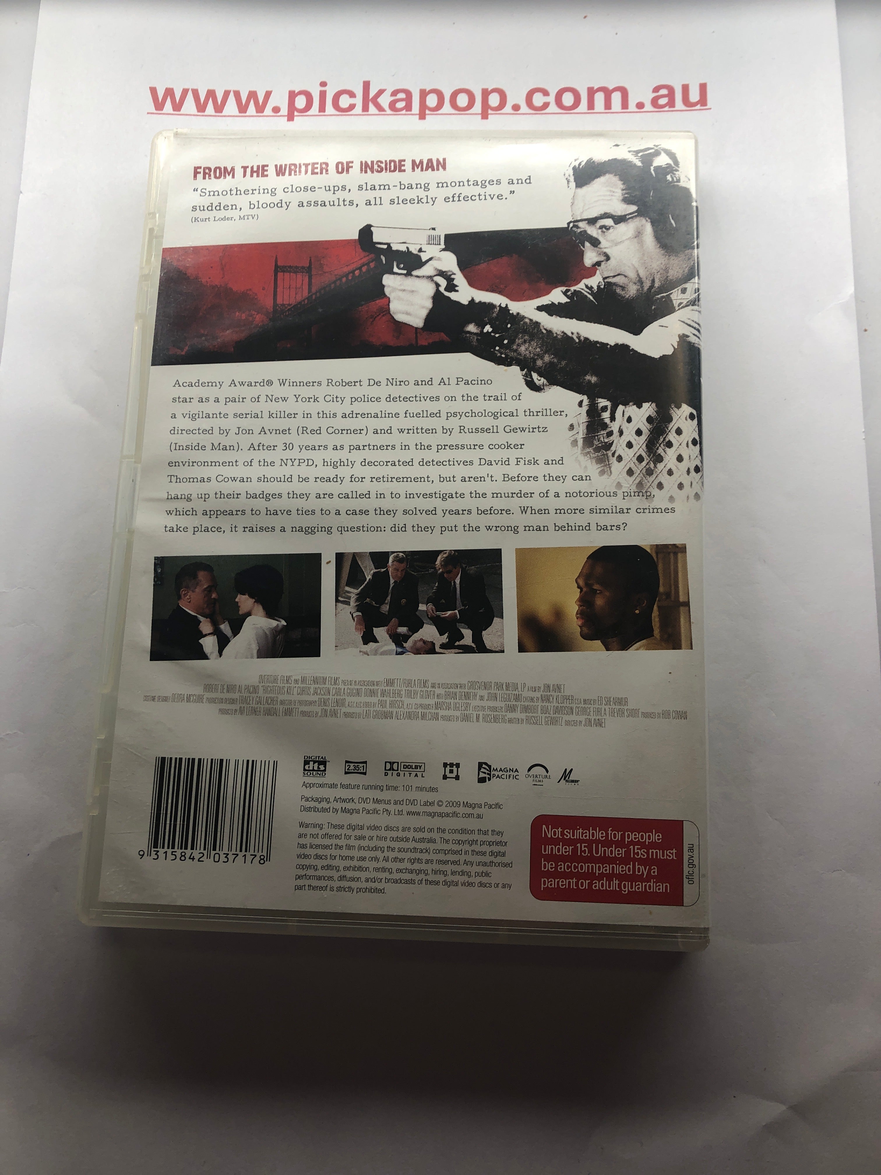 RIGHTEOUS KILL - (PAL Region 4) DVD Cleaned and Tested