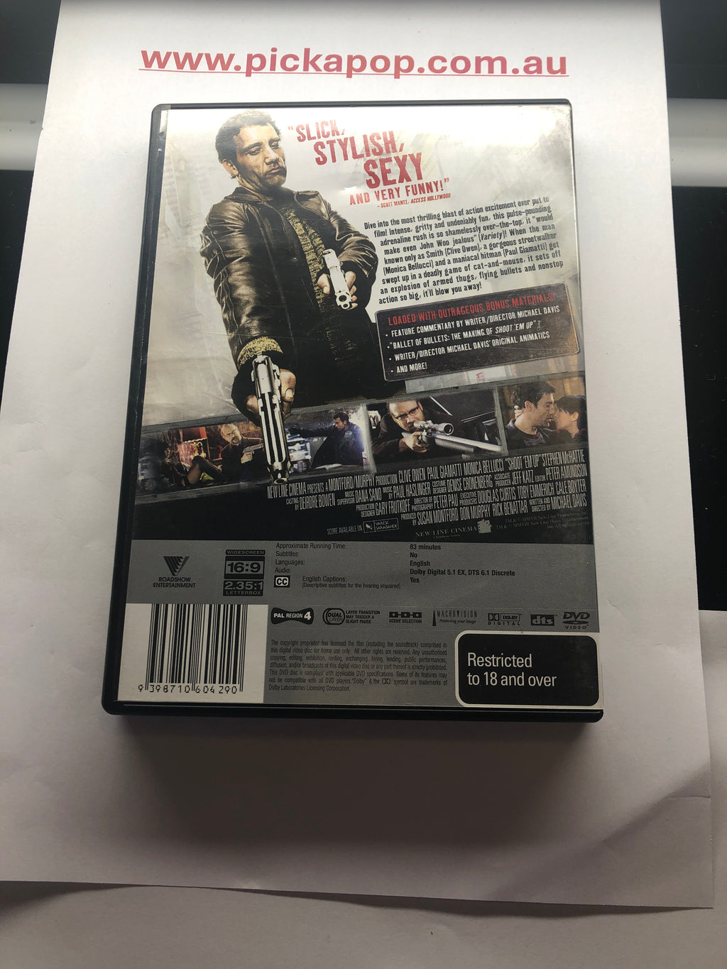 SHOOT 'EM UP - (PAL Region 4) DVD Cleaned and Tested