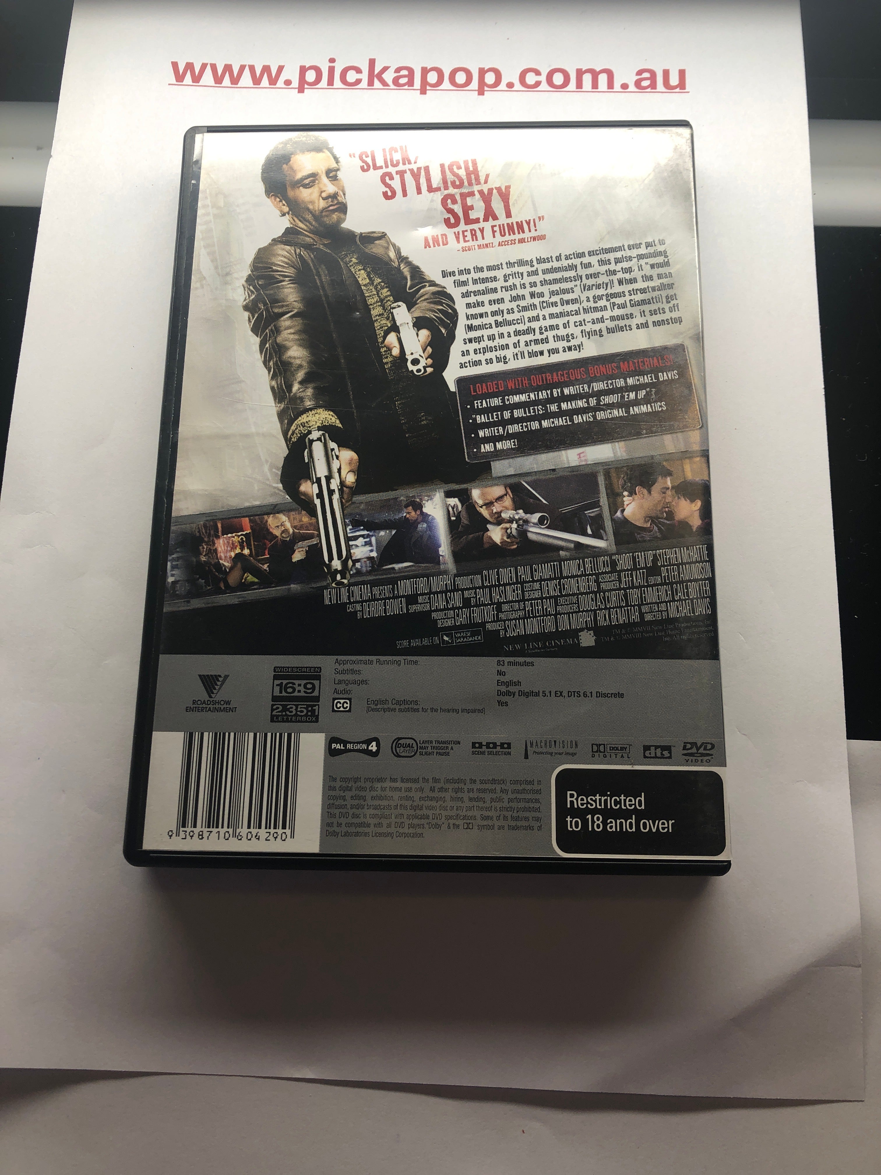 SHOOT 'EM UP - (PAL Region 4) DVD Cleaned and Tested