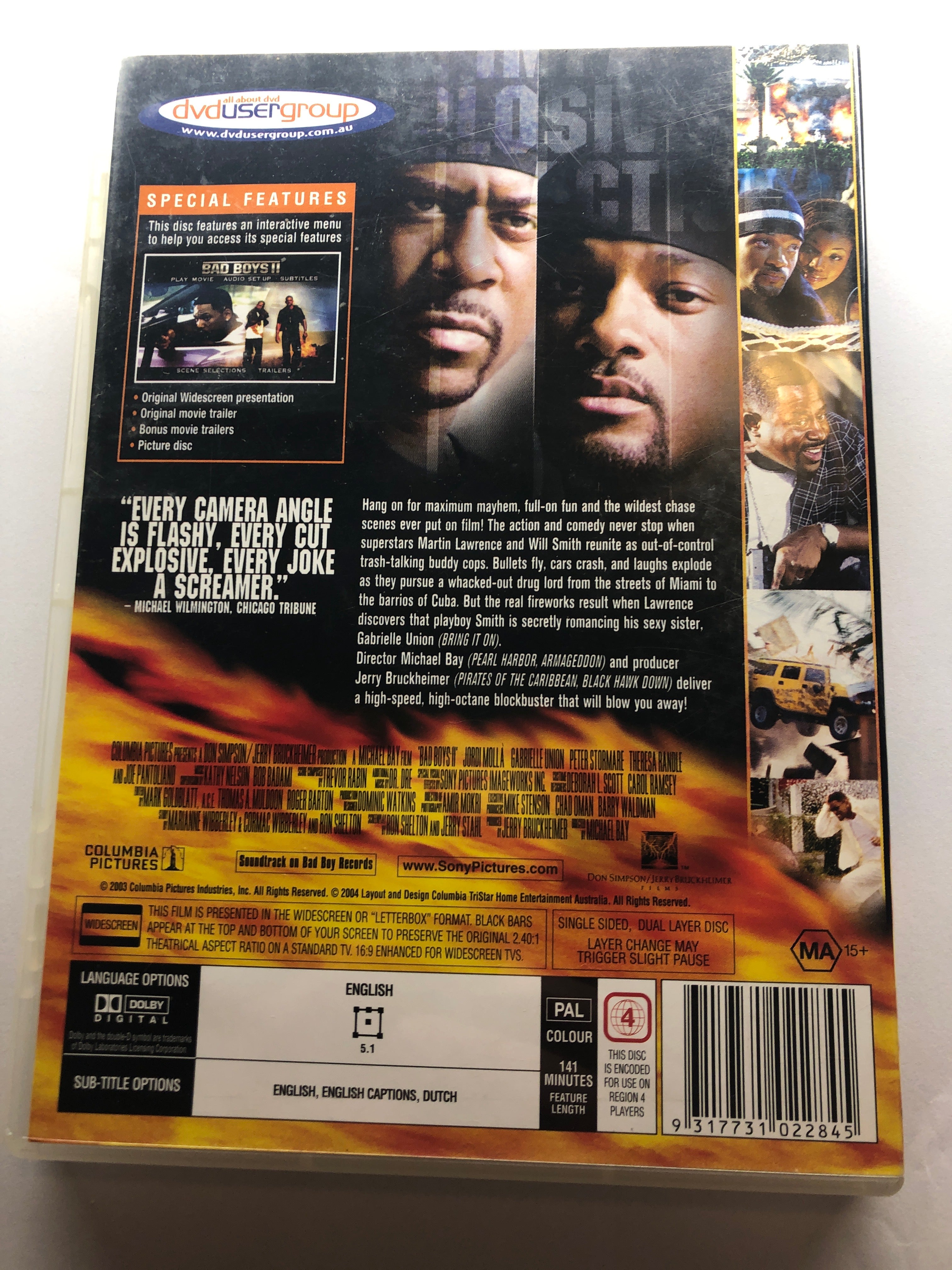 BAD BOYS II - (PAL Region 4) DVD Cleaned and Tested