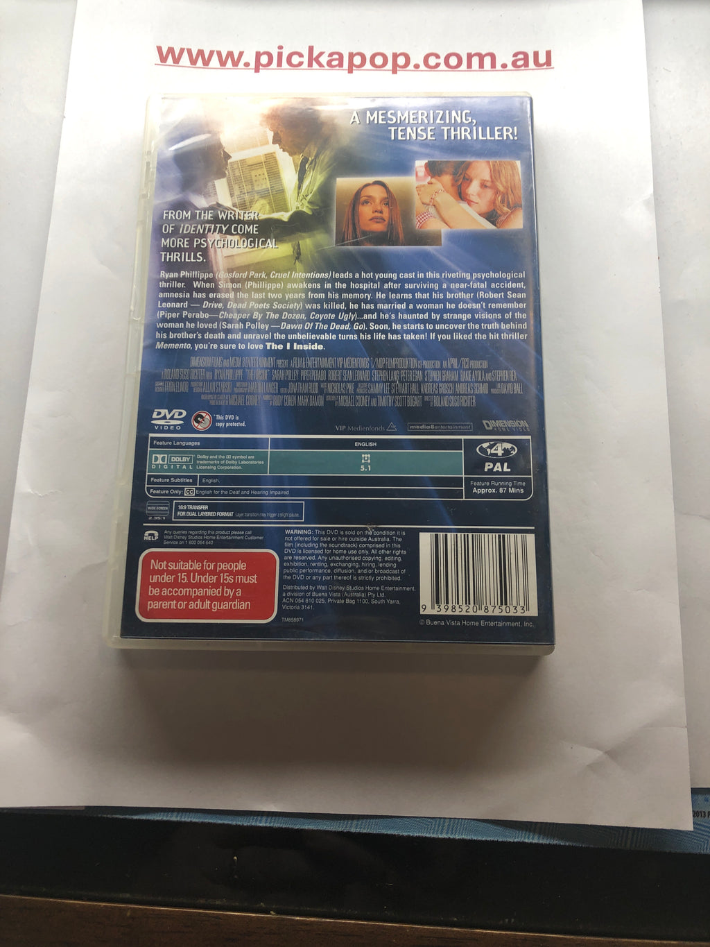 THE I INSIDE - (PAL Region 4) DVD Cleaned and Tested