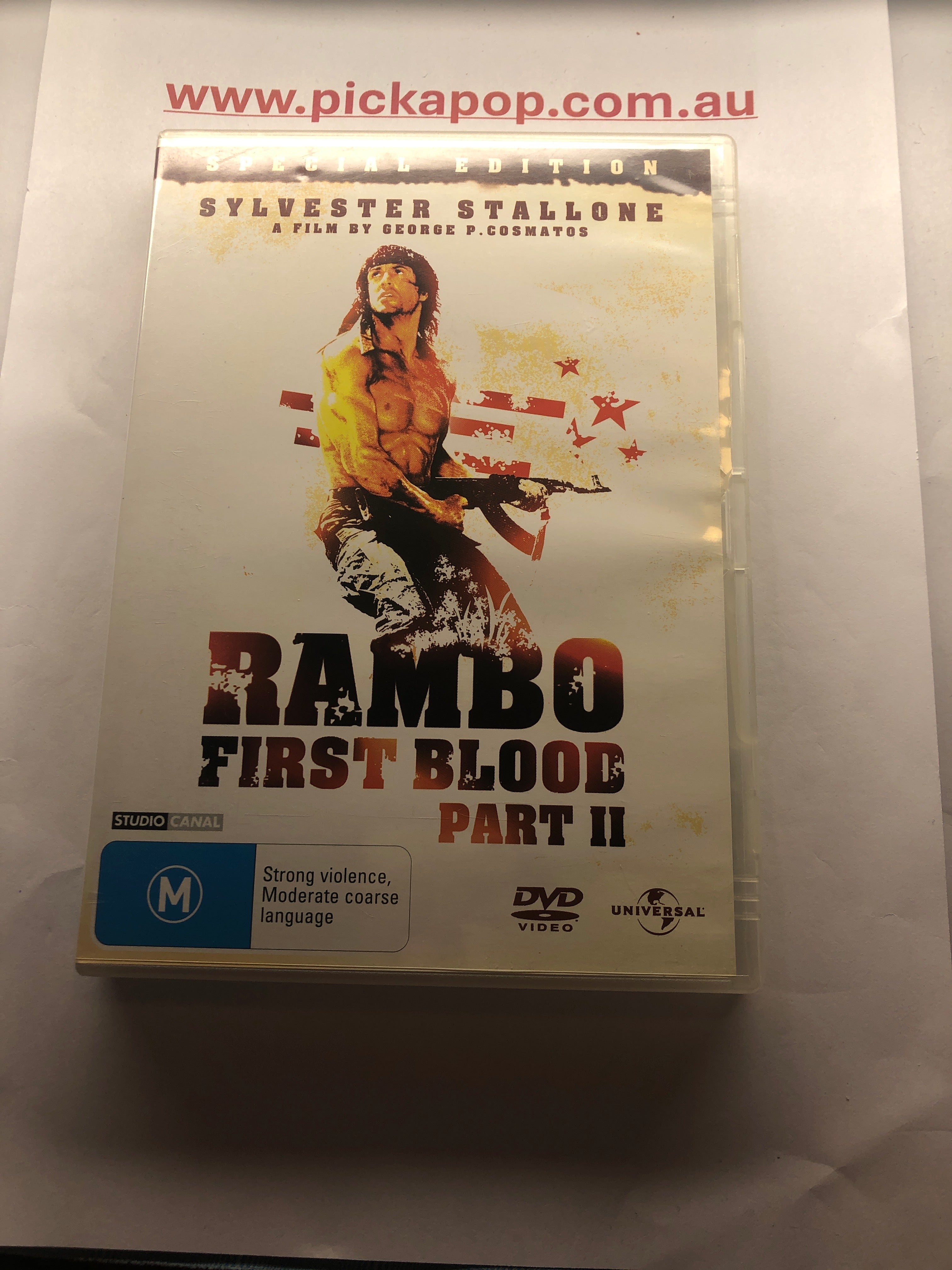 RAMBO FIRST BLOOD PART II - (PAL Region 4) DVD Cleaned and Cleaned