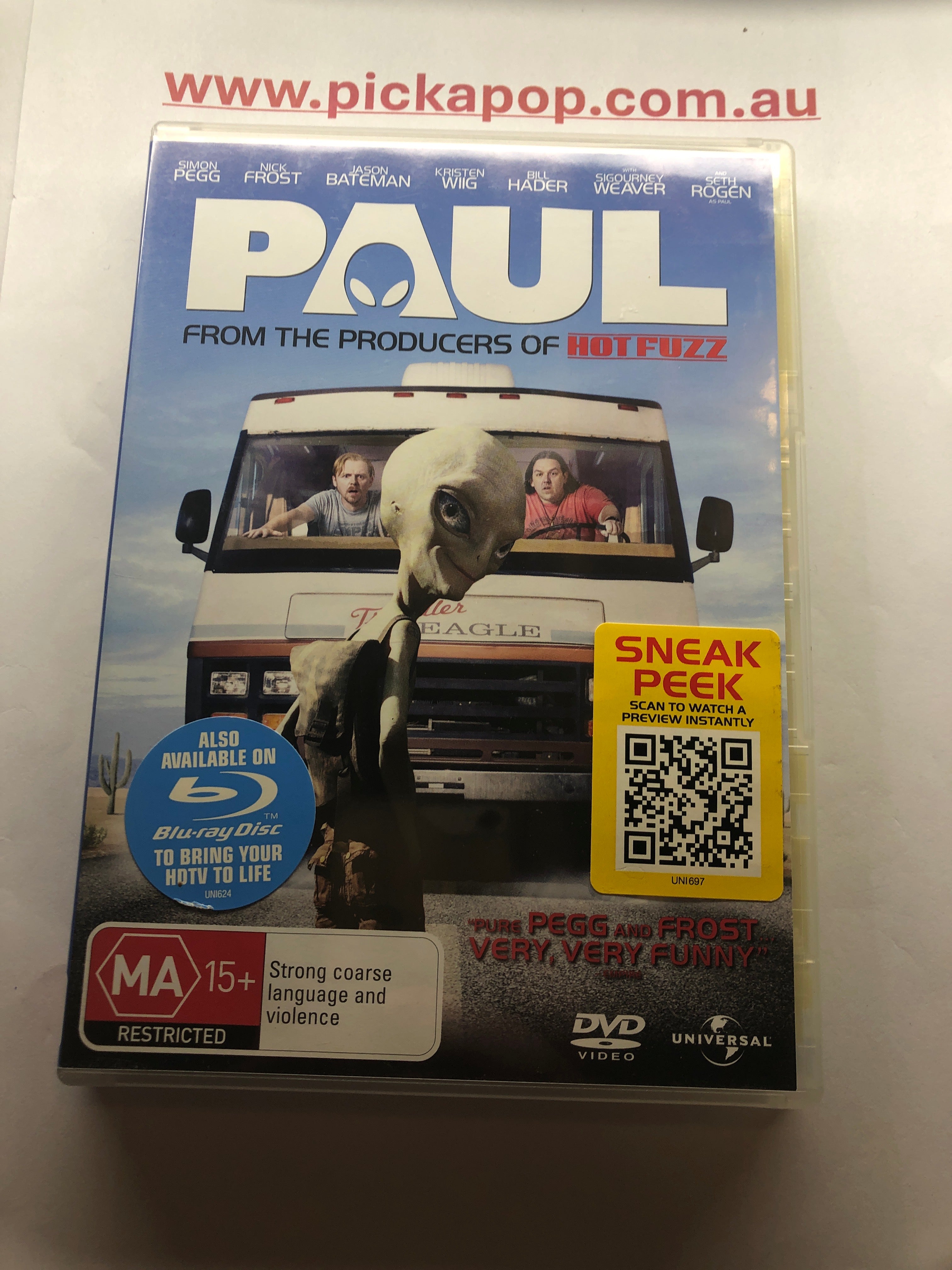 PAUL FROM THE PRODUCERS OF HOT FUZZ - (PAL Region 4) DVD Cleaned and Tested