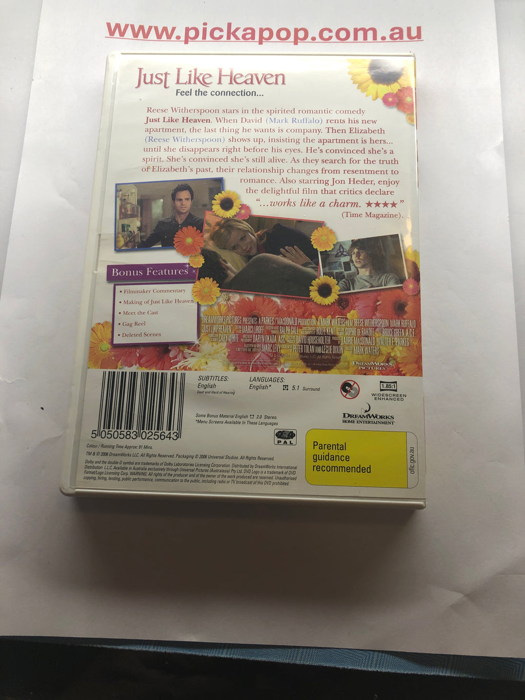 JUST LIKE HEAVEN - (PAL Region 4) DVD Cleaned and Tested