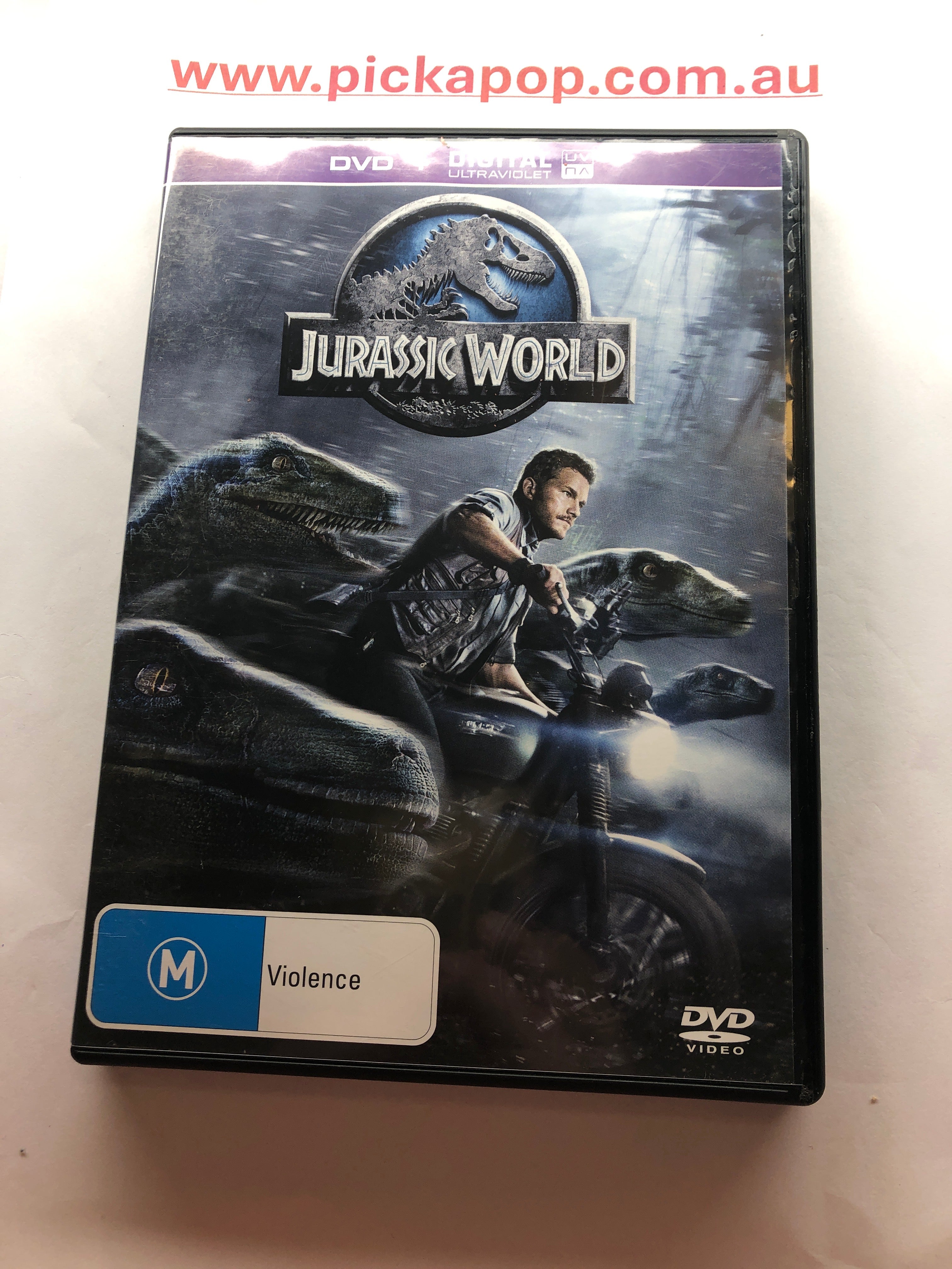JURASSIC WORLD DVD & DIGITAL ULTRAVIOLET - (PAL Region 4) DVD Cleaned and Tested