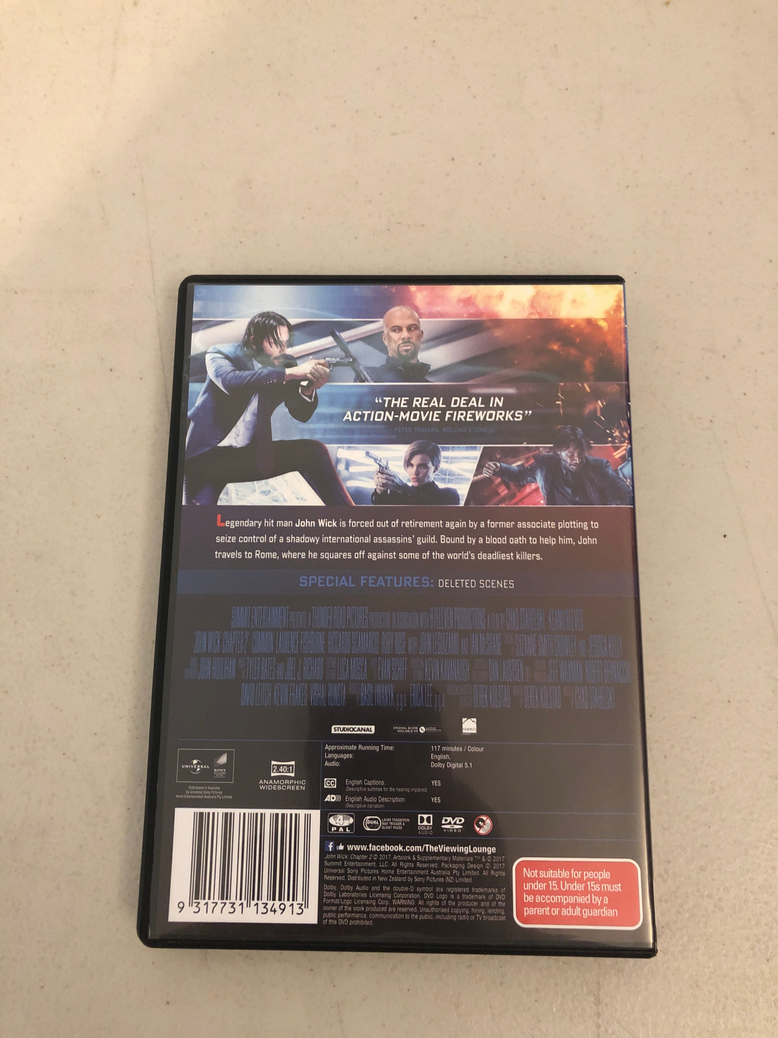 JOHN WICK 2 - PAL Region 4 - DVD Cleaned and Tested