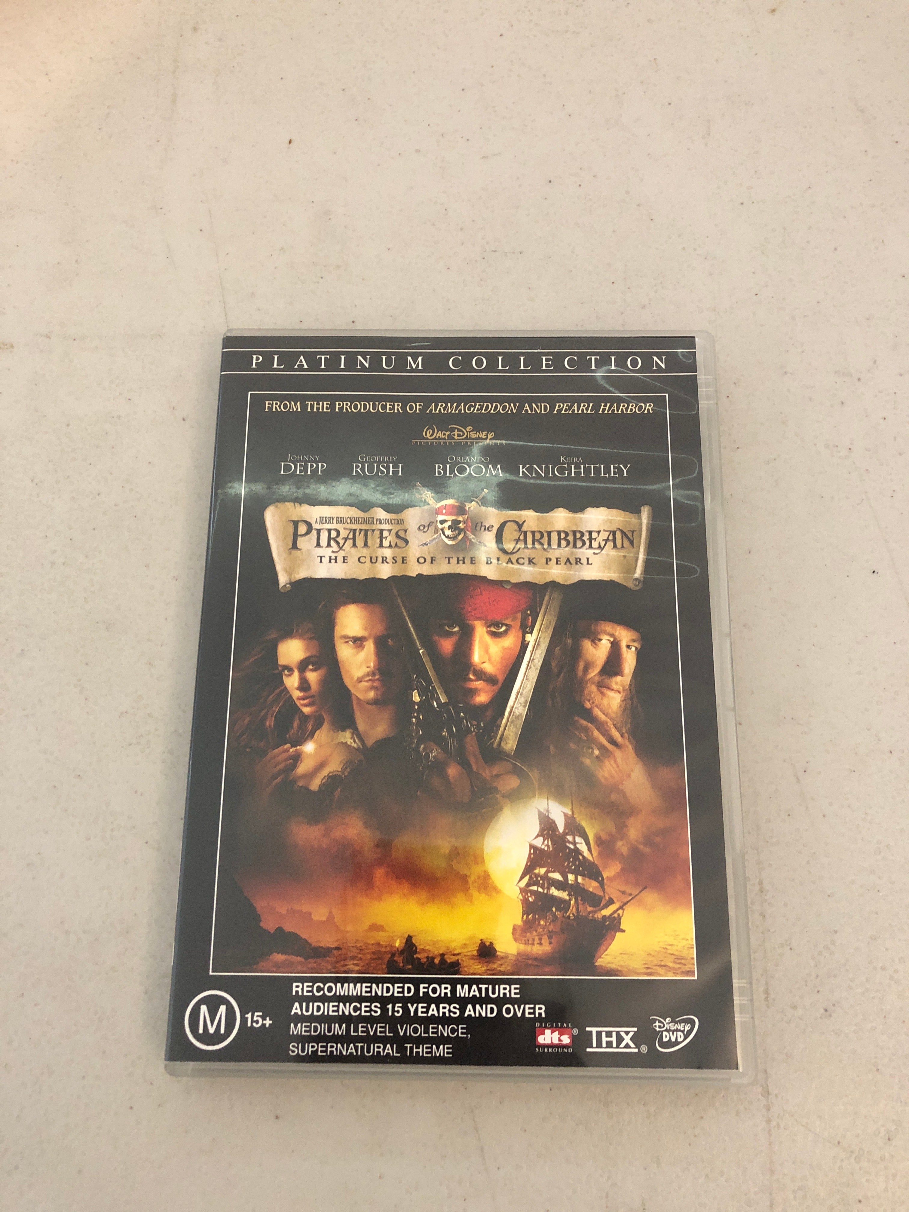 PIRATES OF THE CARIBBEAN THE CURSE OF THE BLACK PEARL - PAL Region 4 - DVD Cleaned and Tested
