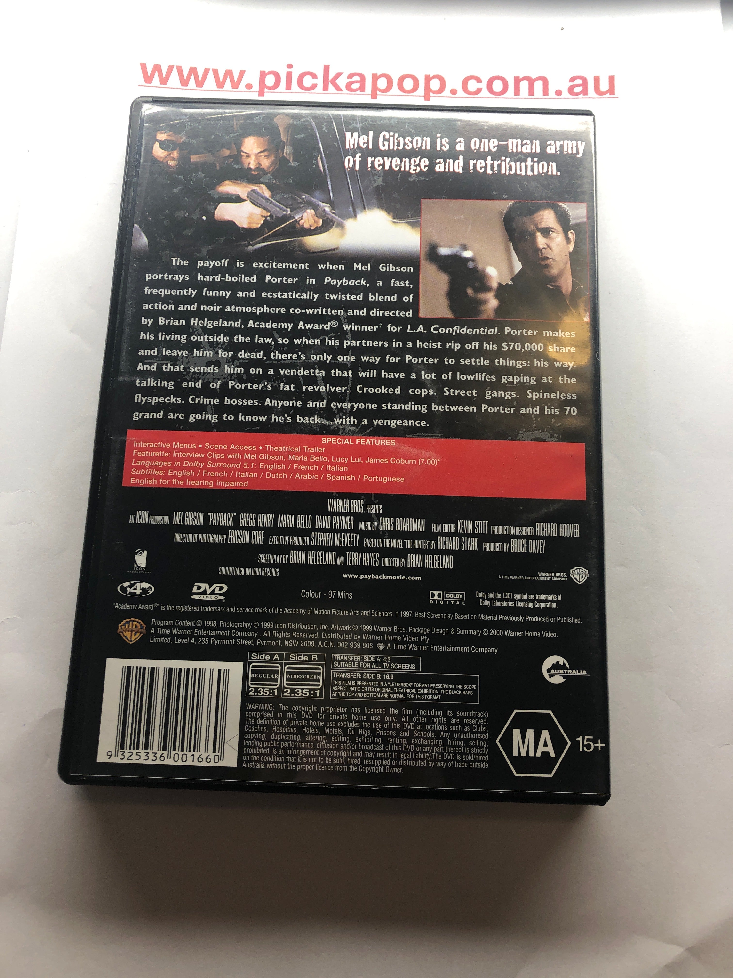 PAYBACK - (PAL Region 4) DVD Cleaned and Tested
