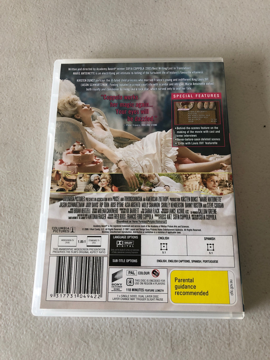 MARIE ANTOINETTE - PAL Region 4 - DVD Cleaned and Tested