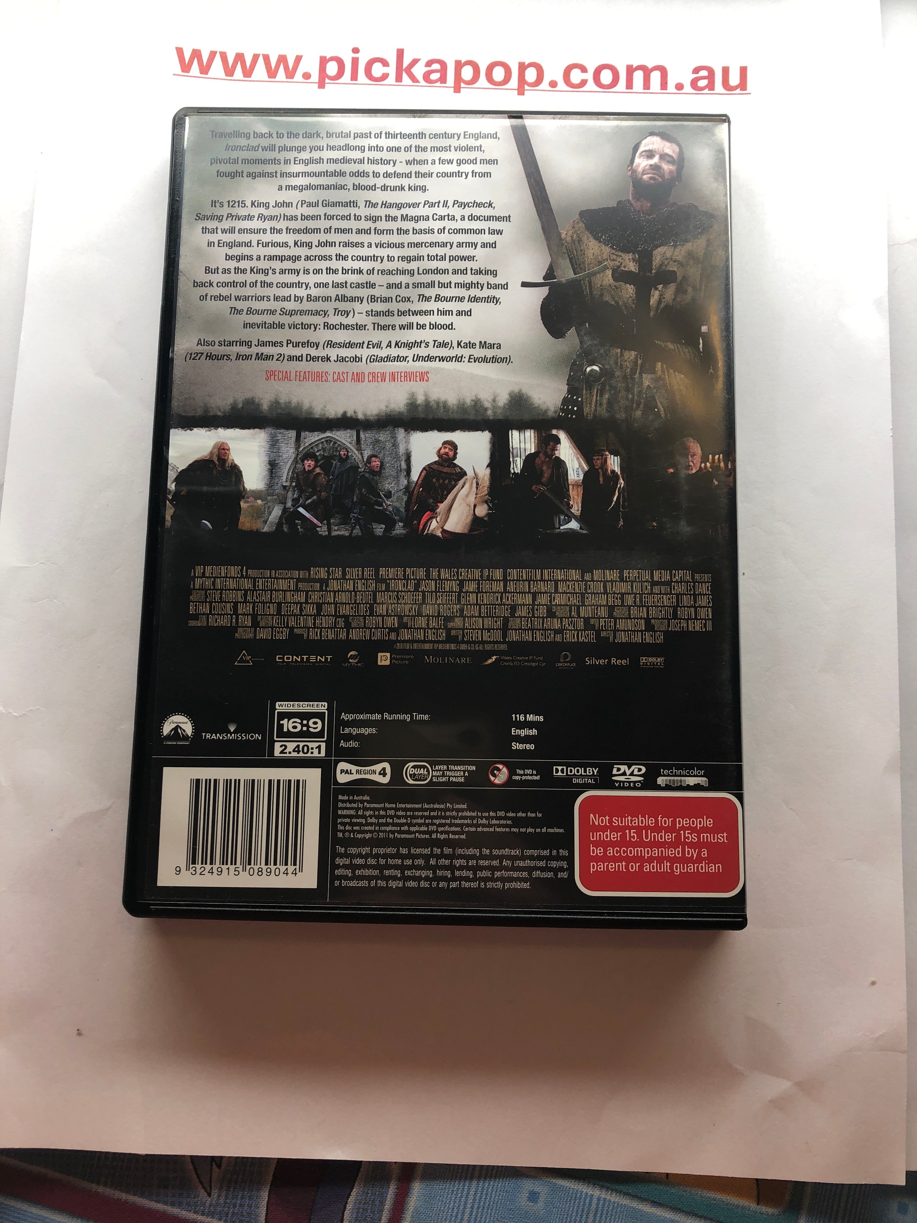 IRONCLAD -(PAL Region 4) DVD Cleaned and Tested