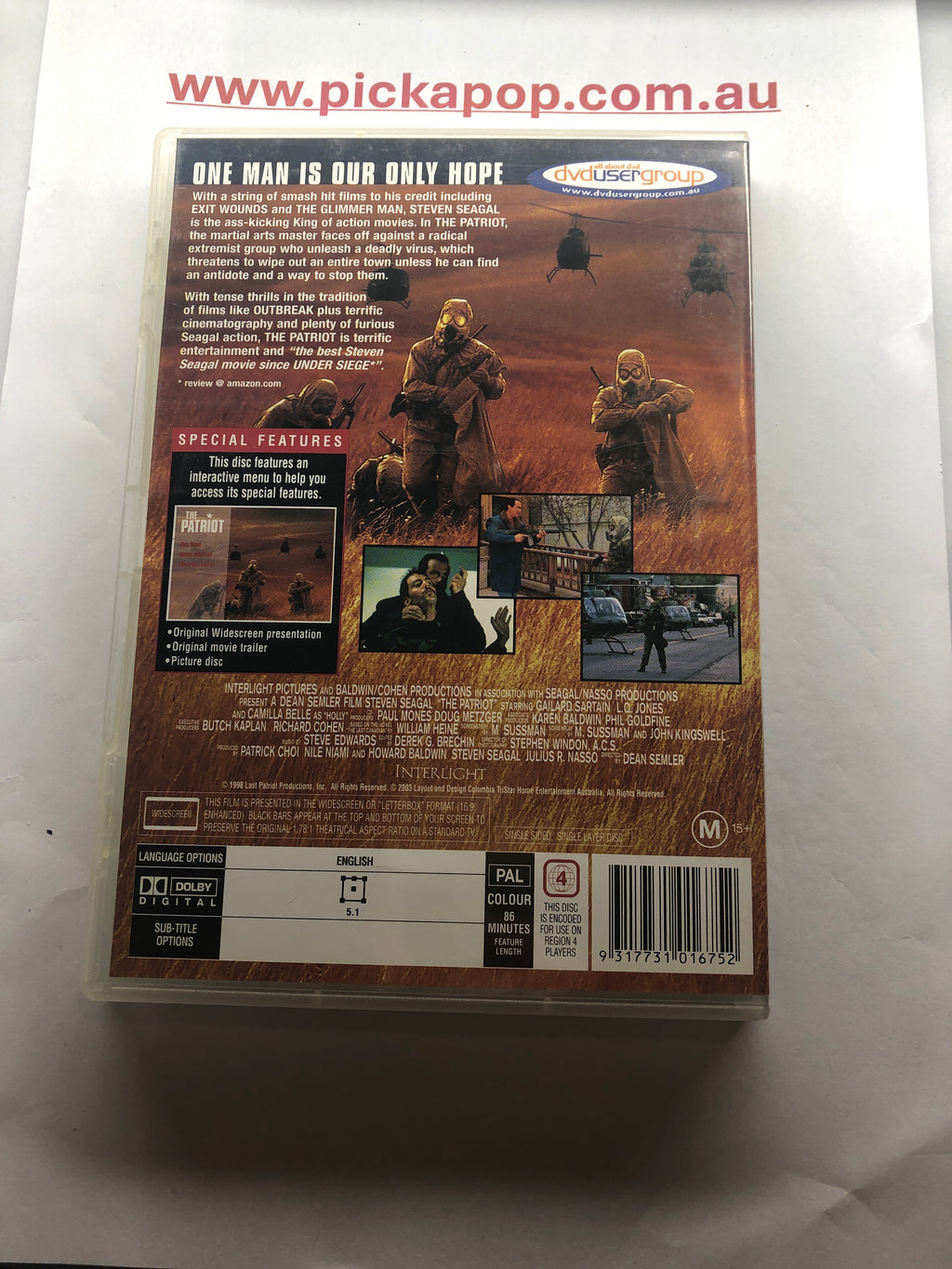 THE PATRIOT - (PAL Region 4) DVD Cleaned and Tested