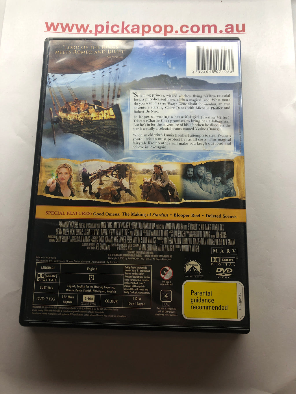 STARDUST - (PAL Region 4) DVD Cleaned and Tested