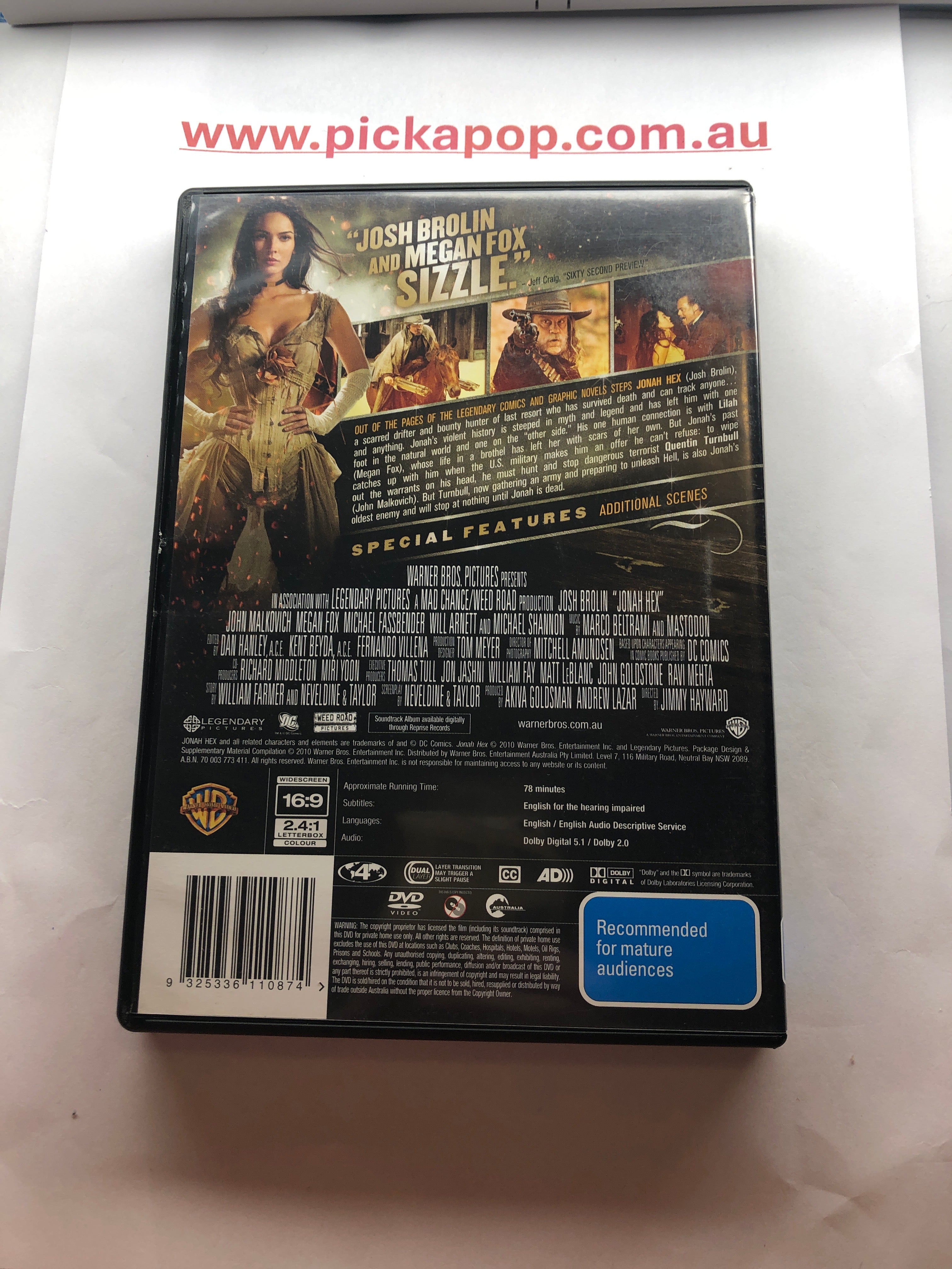 JONAH HEX - (PAL Region 4) DVD Cleaned and Tested
