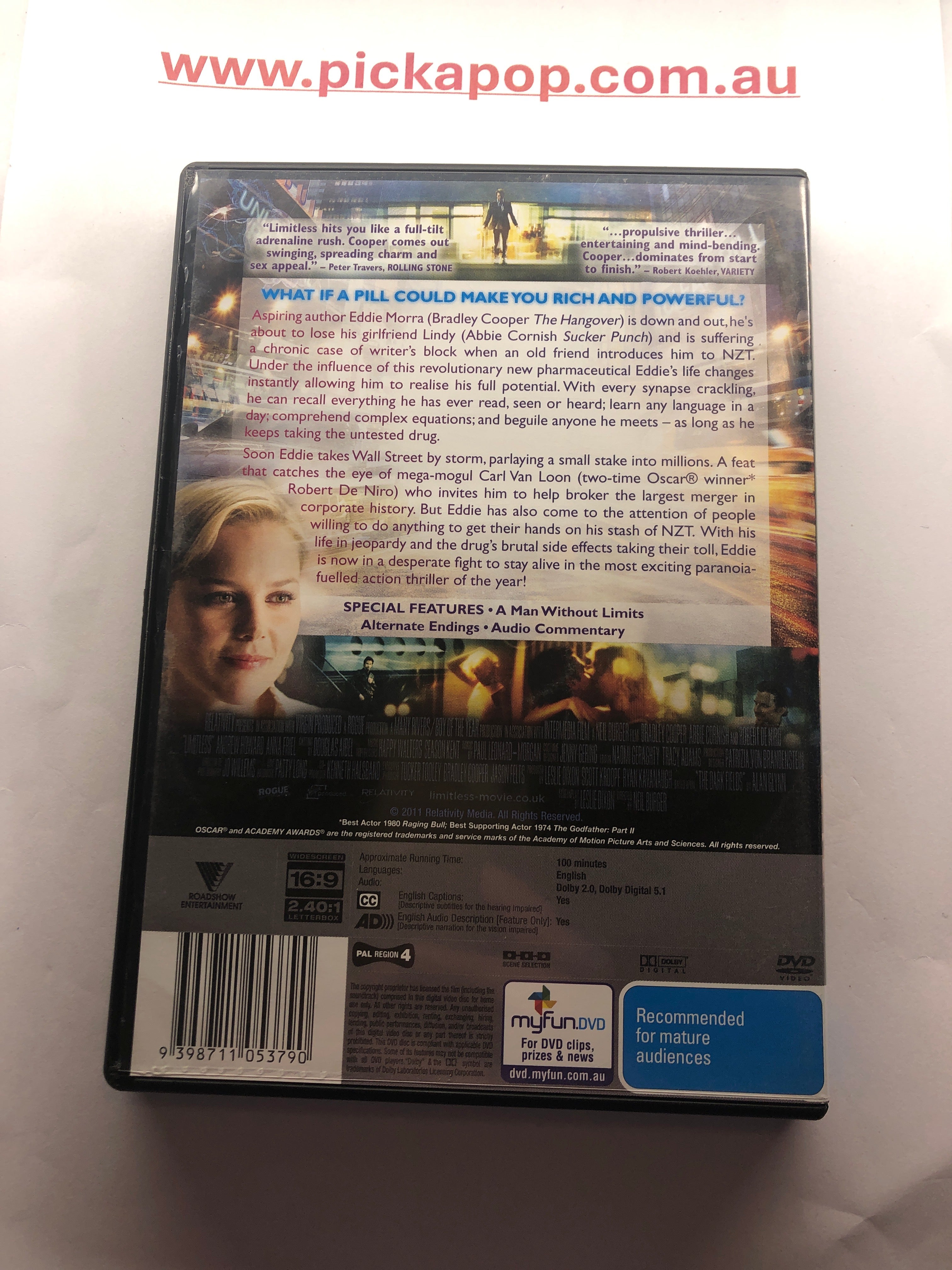 LIMITLESS - (PAL Region 4) DVD Cleaned and Tested