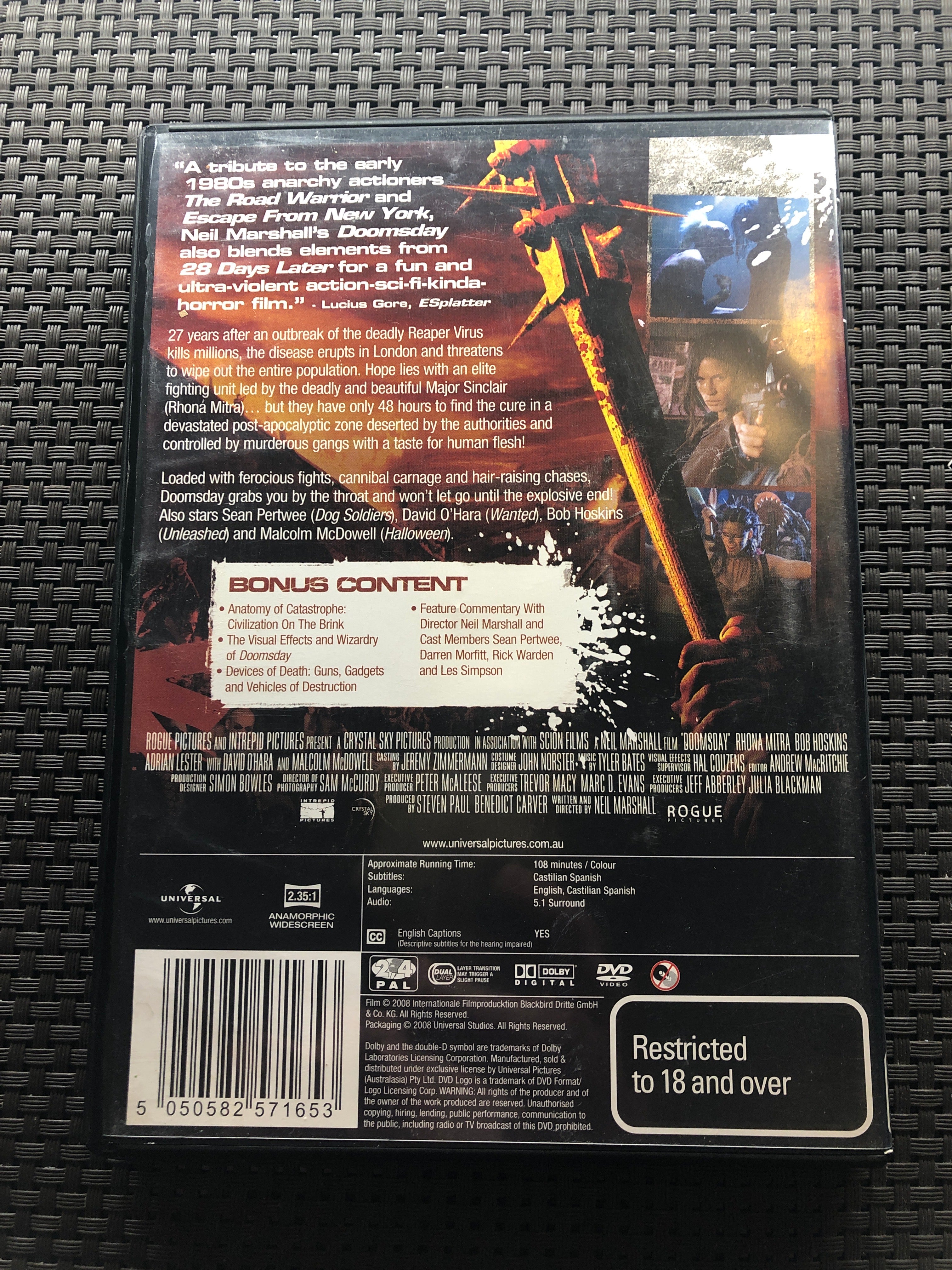 DOOMSDAY - (PAL Region 4) DVD Cleaned and Tested