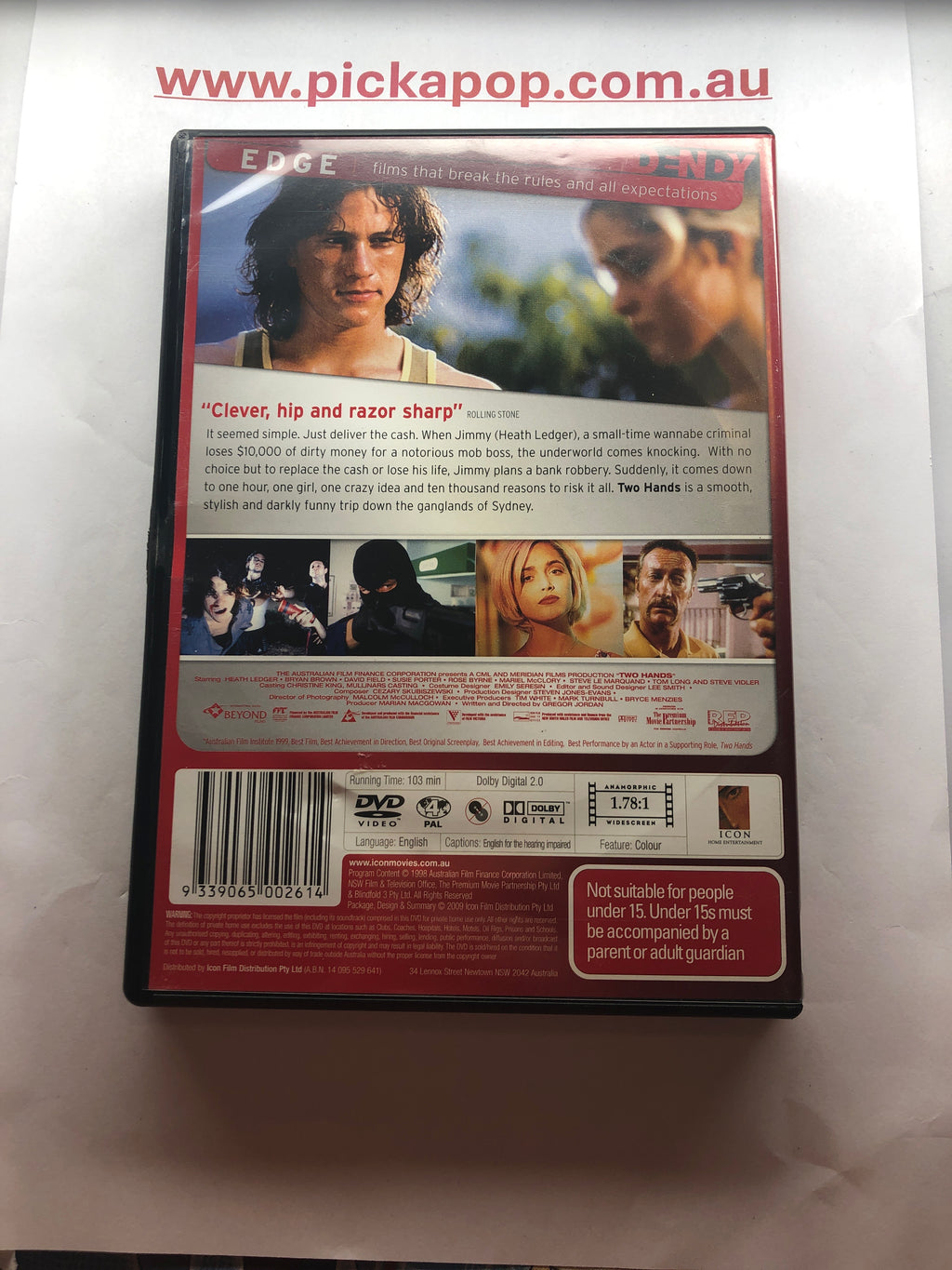 TWO HANDS - (PAL Region 4) DVD Cleaned and Tested