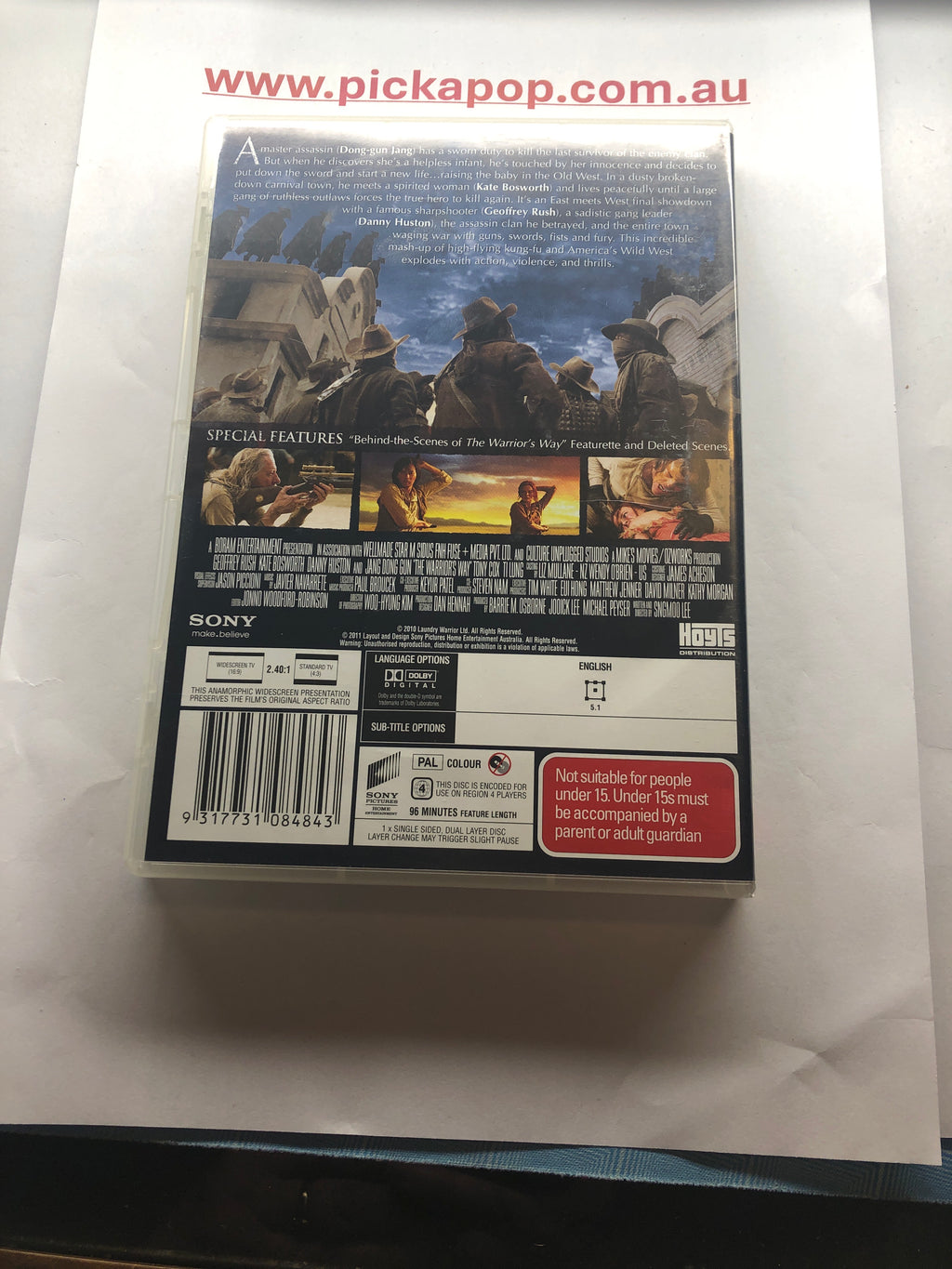 THE WARRIORS WAY - (PAL Region 4) DVD Cleaned and Tested