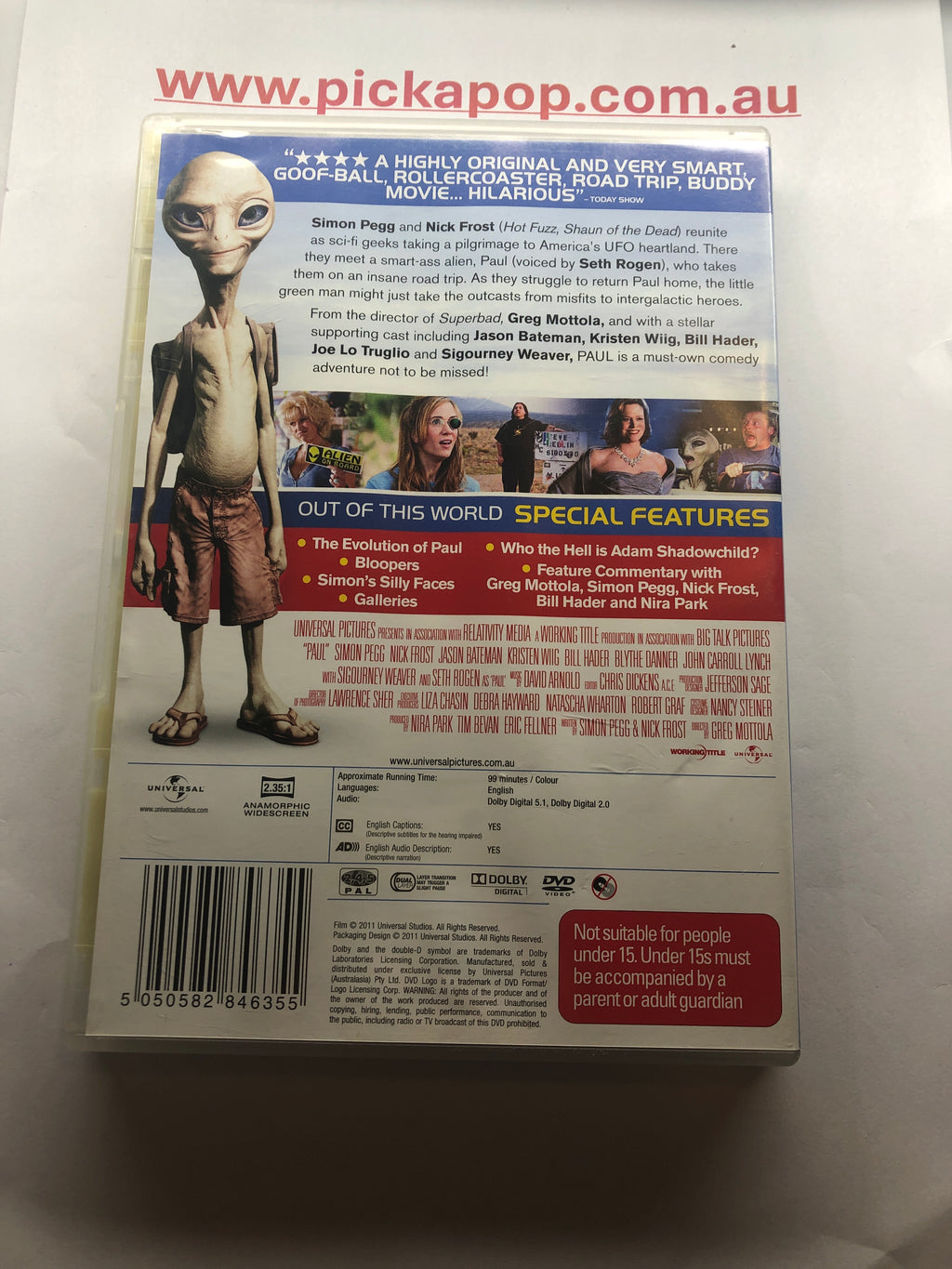 PAUL FROM THE PRODUCERS OF HOT FUZZ - (PAL Region 4) DVD Cleaned and Tested