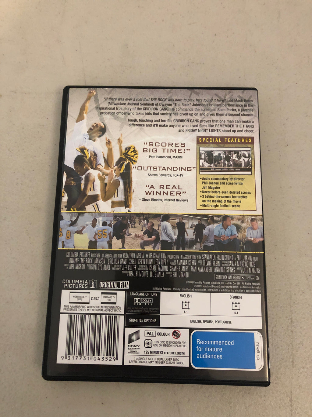 GRIDIRON GANG - PAL Region 4 - DVD Cleaned and Tested