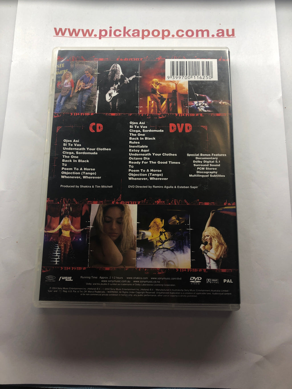 SHAKIRA LIVE & OFF THE RECORD DVD & CD SET - (PAL Region 4) DVD Cleaned and Tested