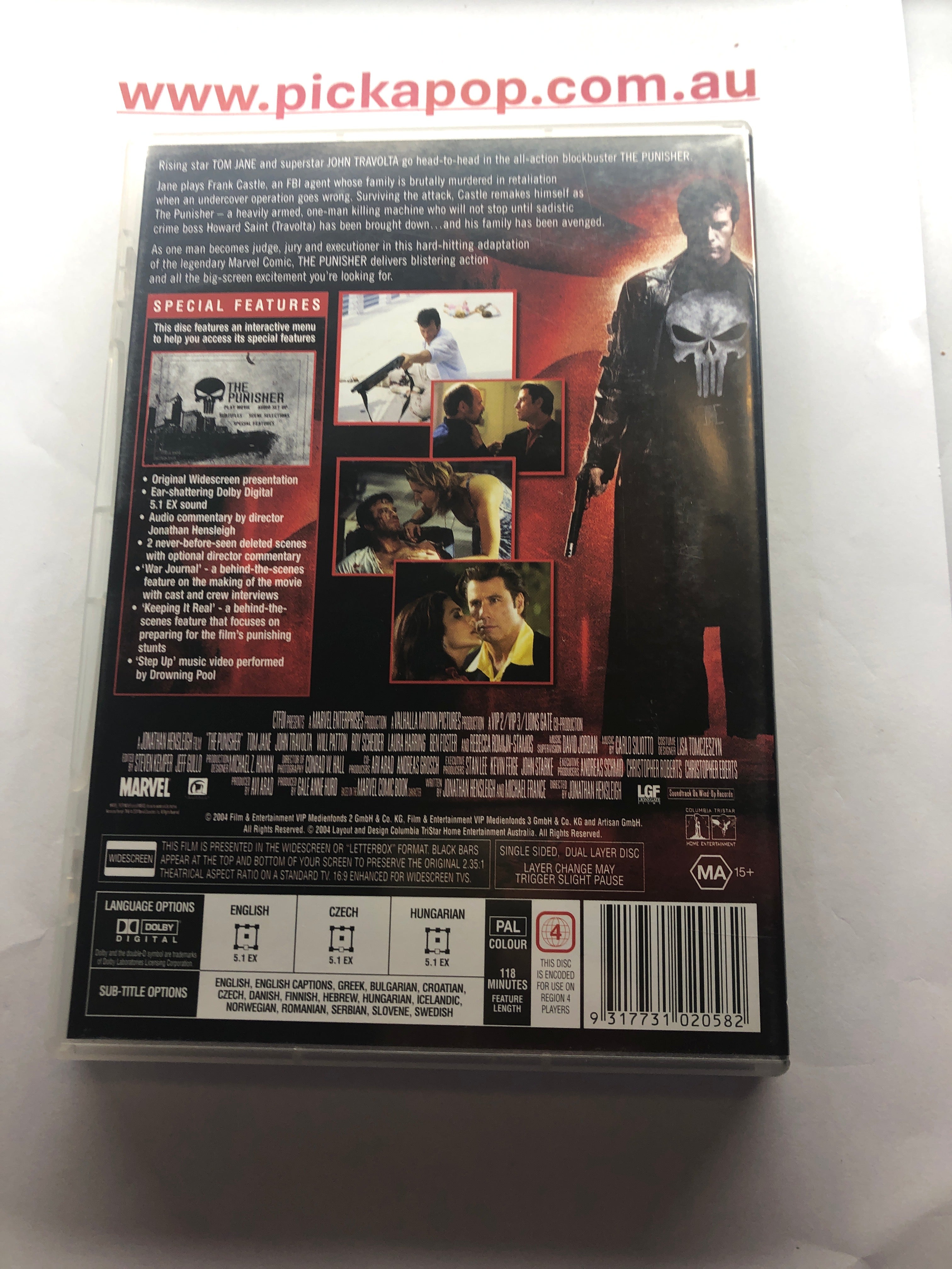 THE PUNISHER - (PAL Region 4) DVD Cleaned and Tested