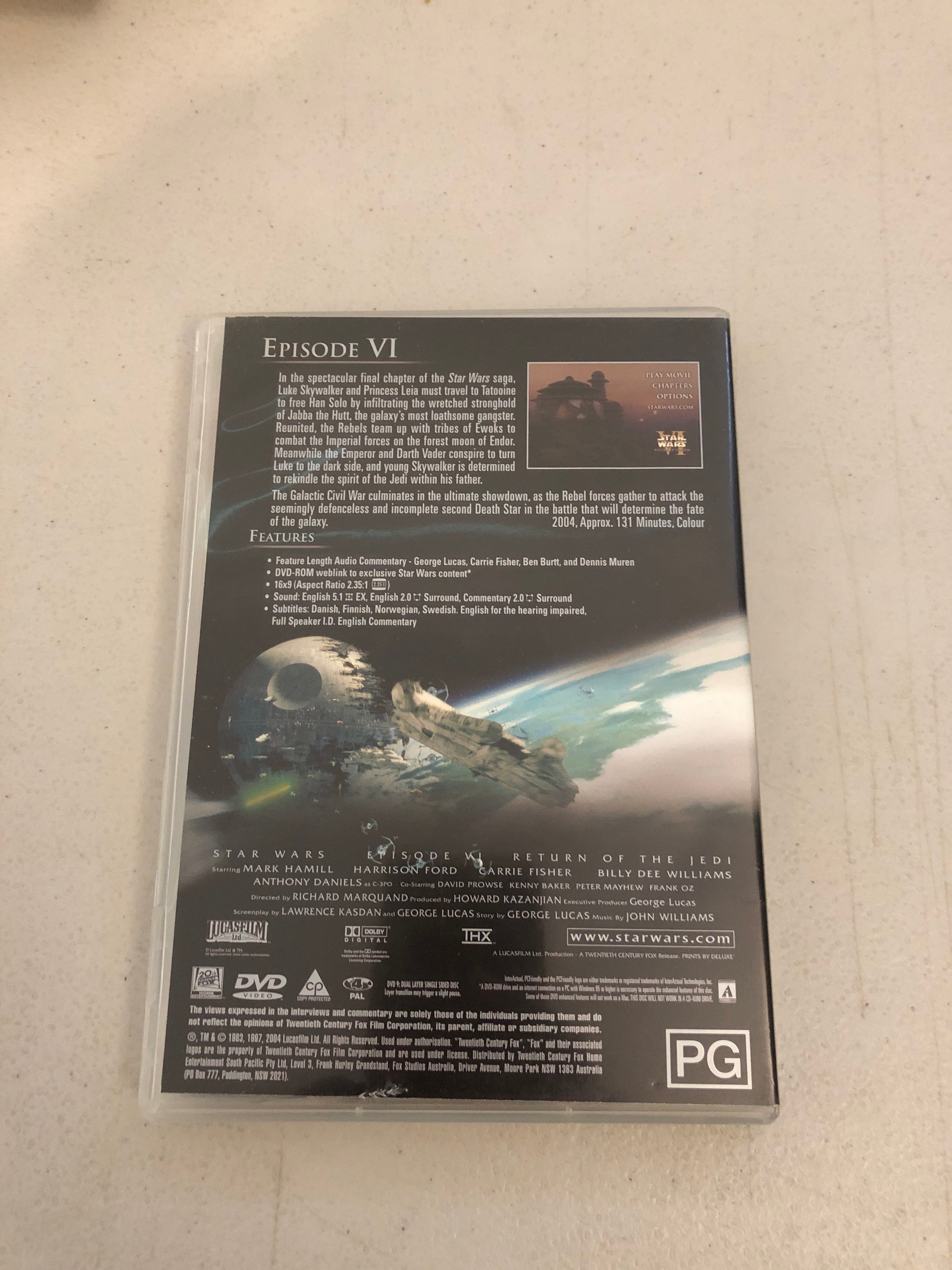 STAR WARS VI RETURN OF THE JEDI - PAL Region 4 - DVD Cleaned and Tested