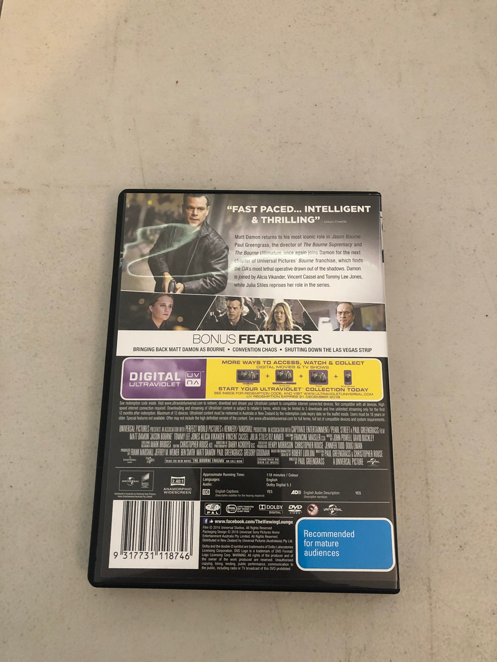 JASON BOURNE - PAL Region 4 - DVD Cleaned and Tested