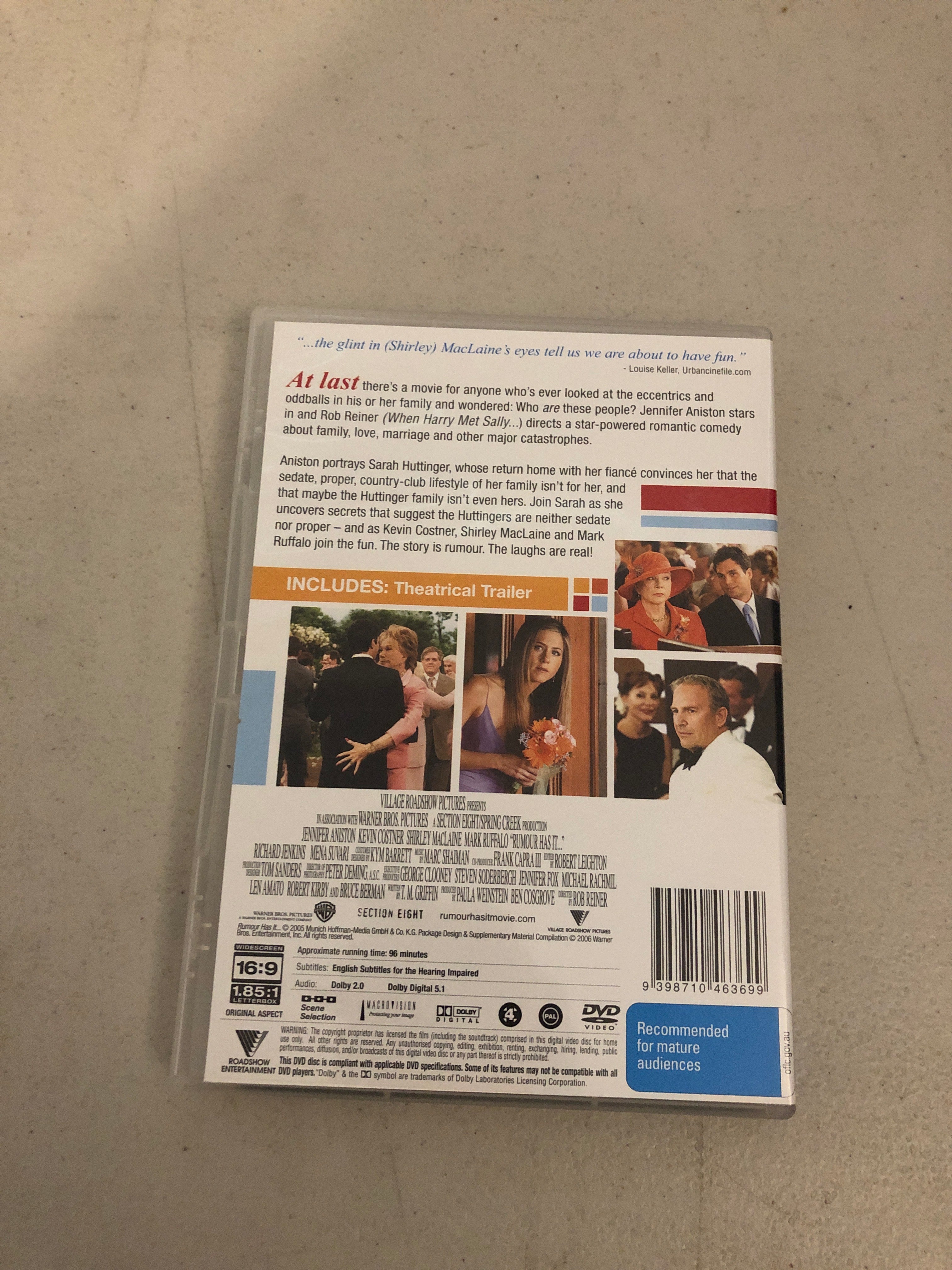 RUMOUR HAS IT - PAL Region 4 - DVD Cleaned and Tested