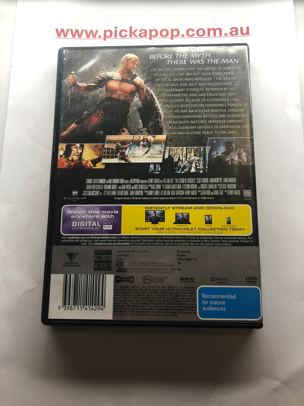 THE LEGEND OF HERCULES DVD + DIGITAL ULTRAVIOLET - (PAL Region 4) DVD Cleaned and Tested