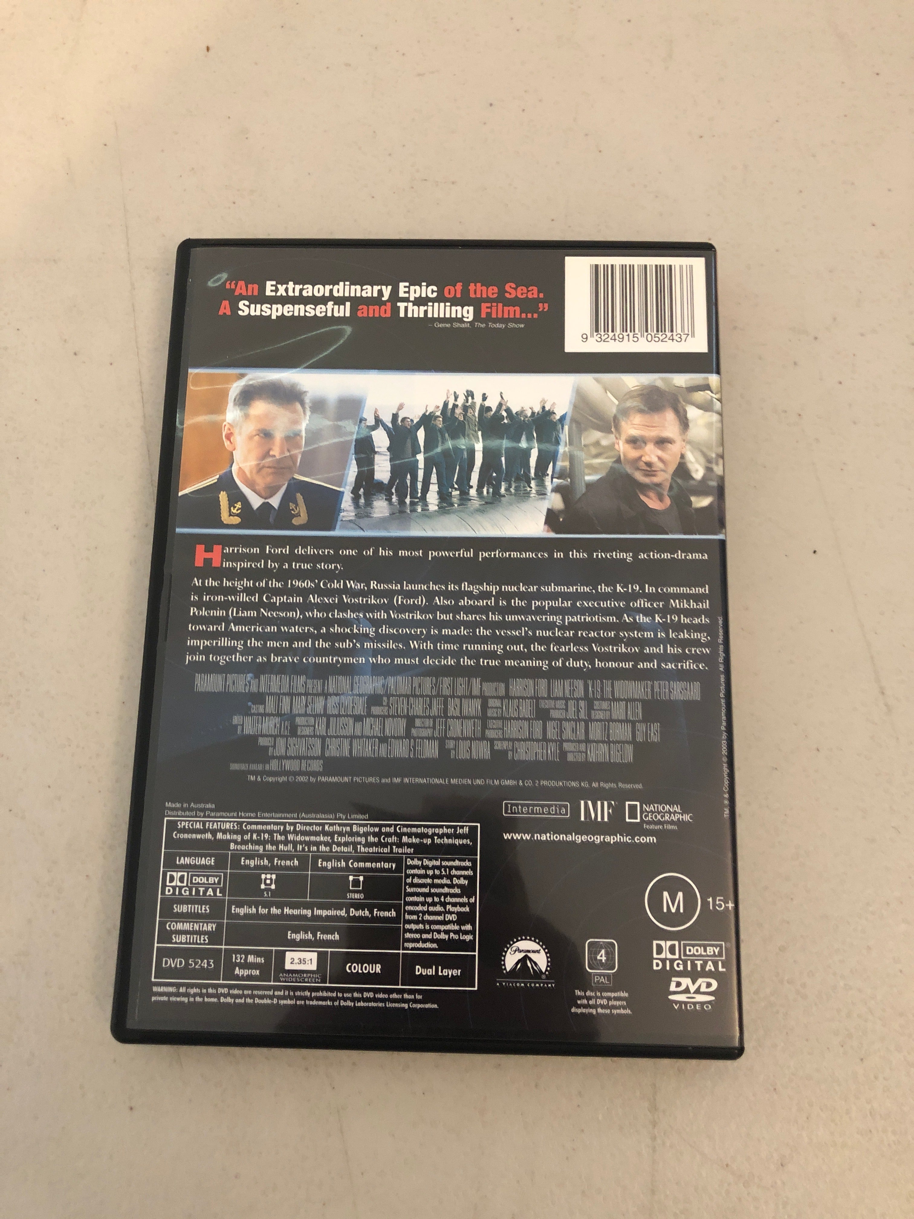 K19 - PAL Region 4 - DVD Cleaned and Tested