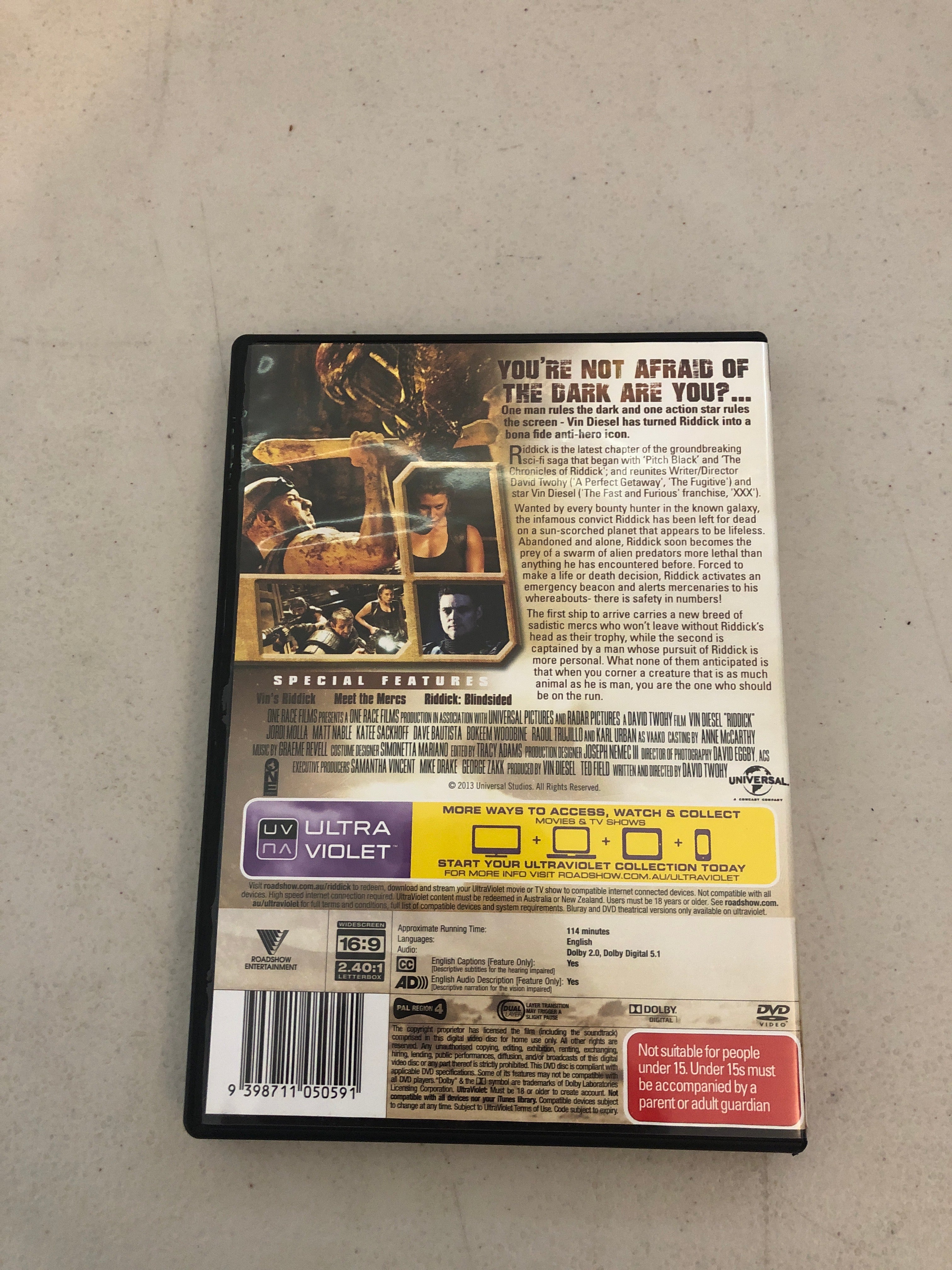 RIDDICK - PAL Region 4 - DVD Cleaned and Tested