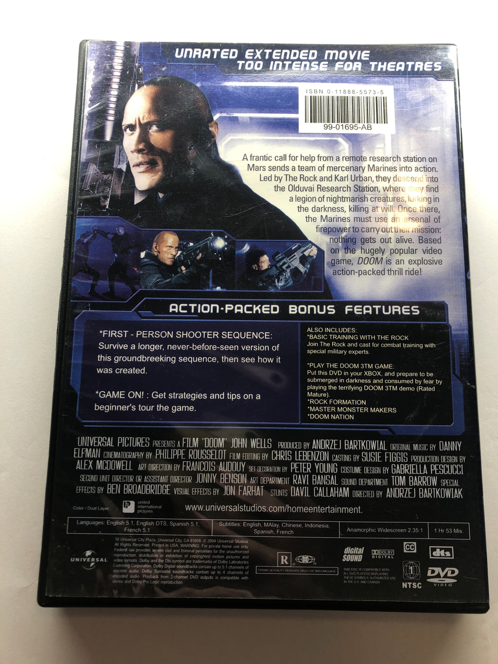 DOOM UNRATED EXTENDED EDITION - (PAL Region 4) DVD Cleaned and Tested