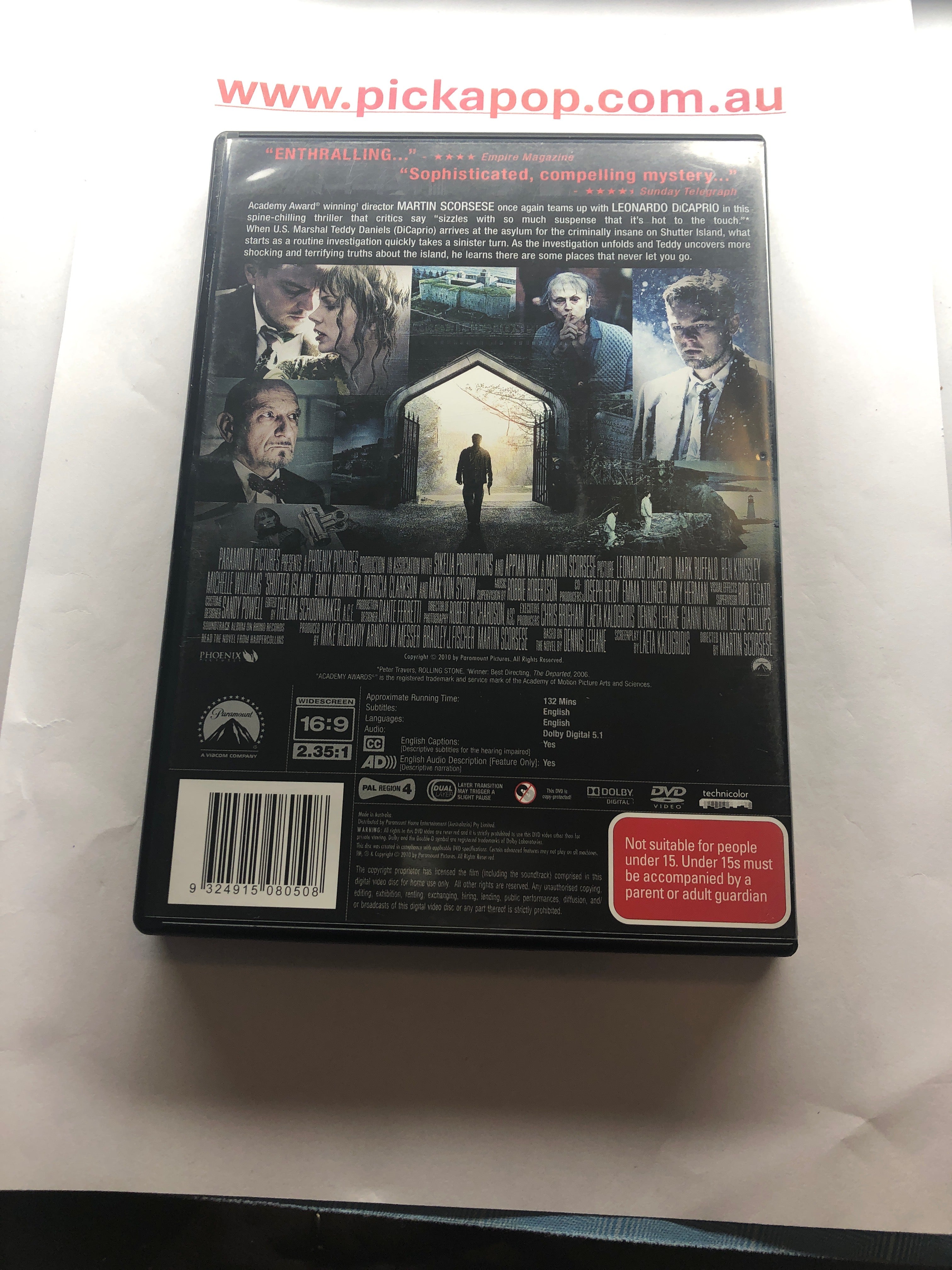 SHUTTER ISLAND - (PAL Region 4) DVD Cleaned and Tested