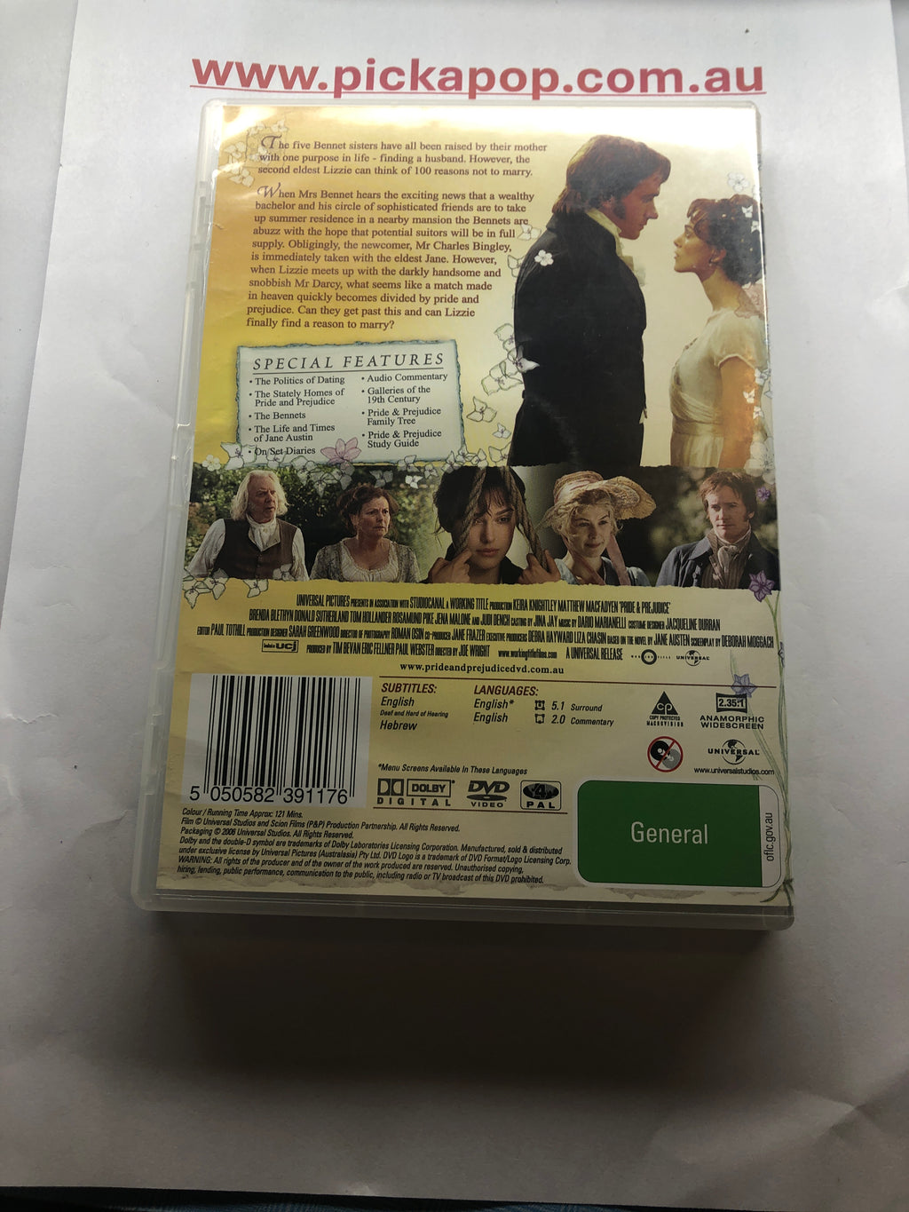 PRIDE & PREJUDICE - (PAL Region 4) DVD Cleaned and Tested