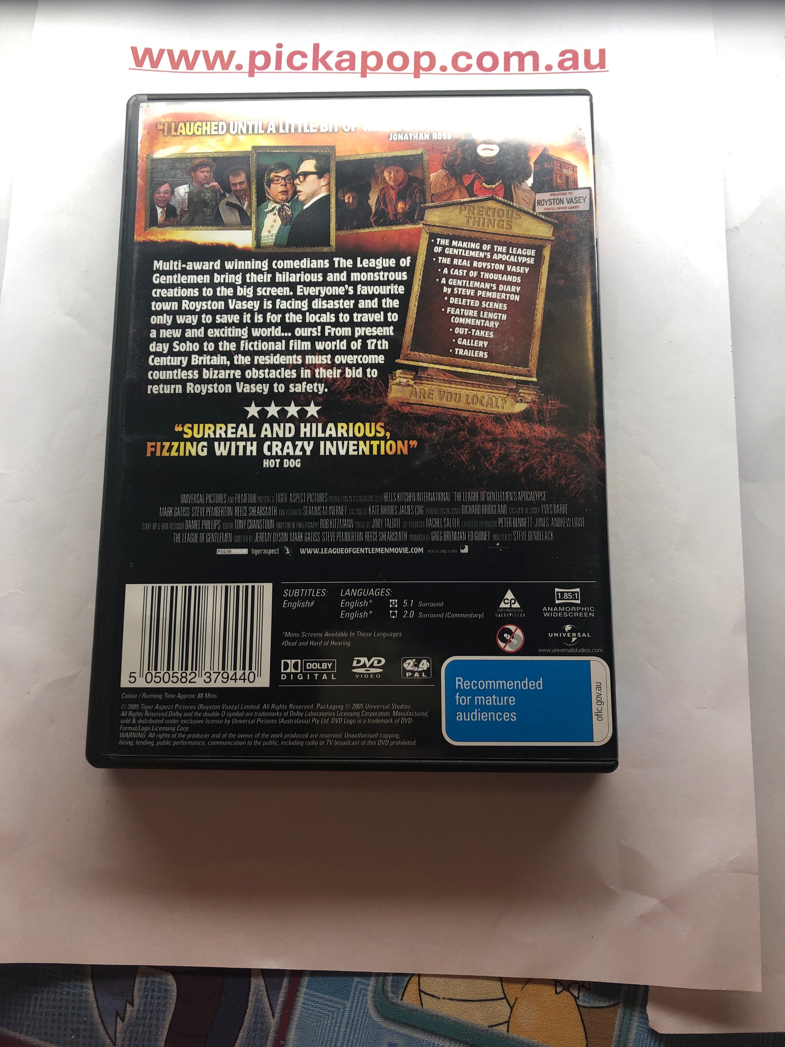 THE LEAGUE OF GENTLEMEN'S APOCALYSE - (PAL Region 4) DVD Cleaned and Tested