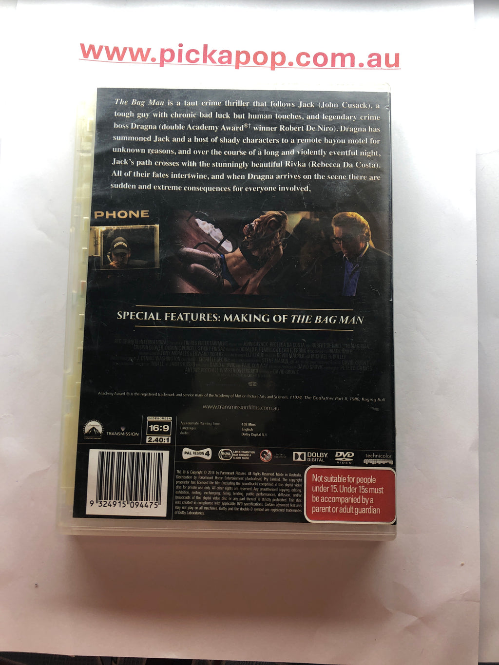 THE BAG MAN - (PAL Region 4) DVD Cleaned and Tested