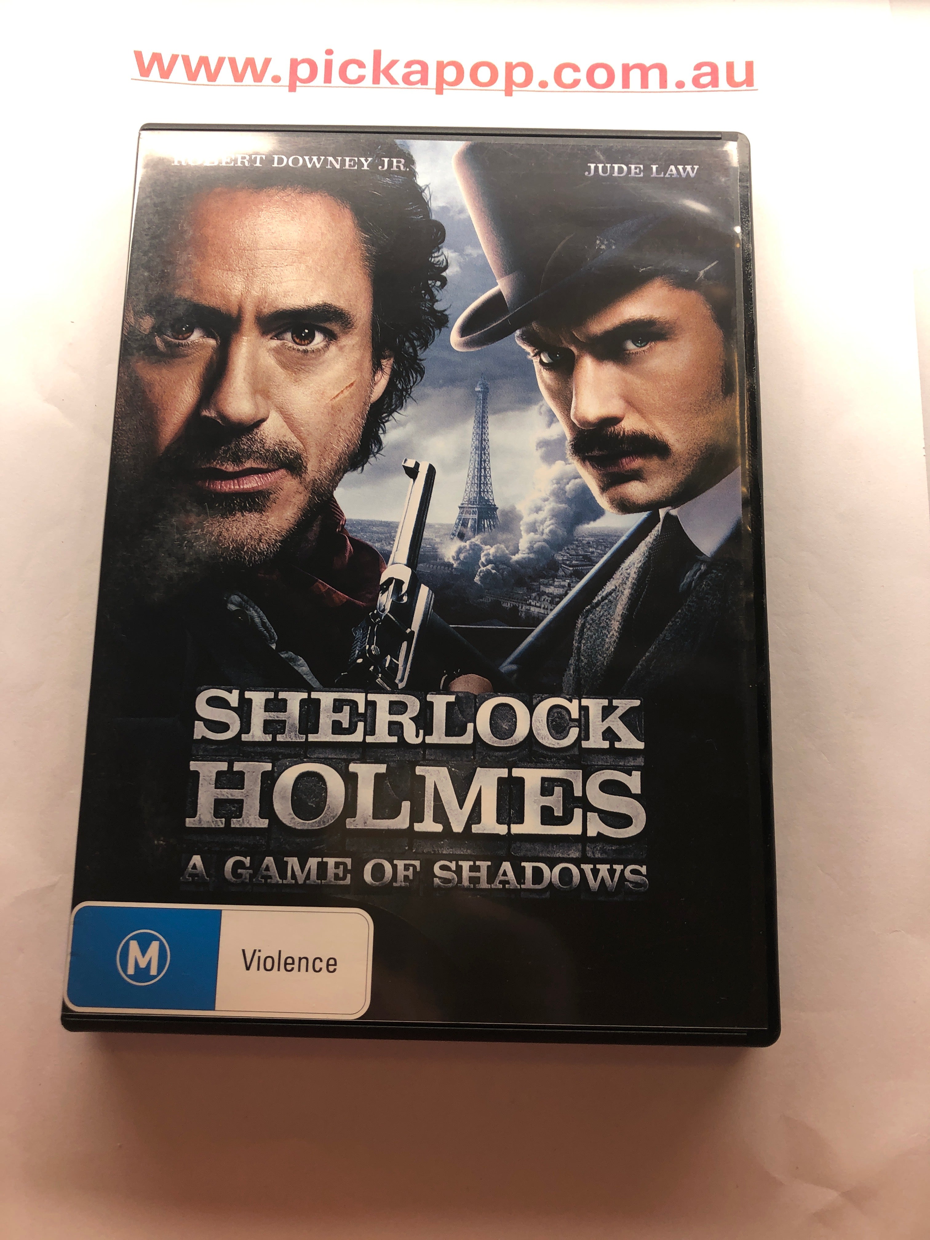 SHERLOCK HOLMES A GAME OF SHADOWS - (PAL Region 4) DVD Cleaned and Tested