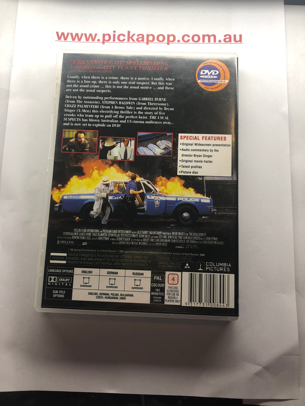 THE USUAL SUSPECTS - (PAL Region 4) DVD Cleaned and Tested