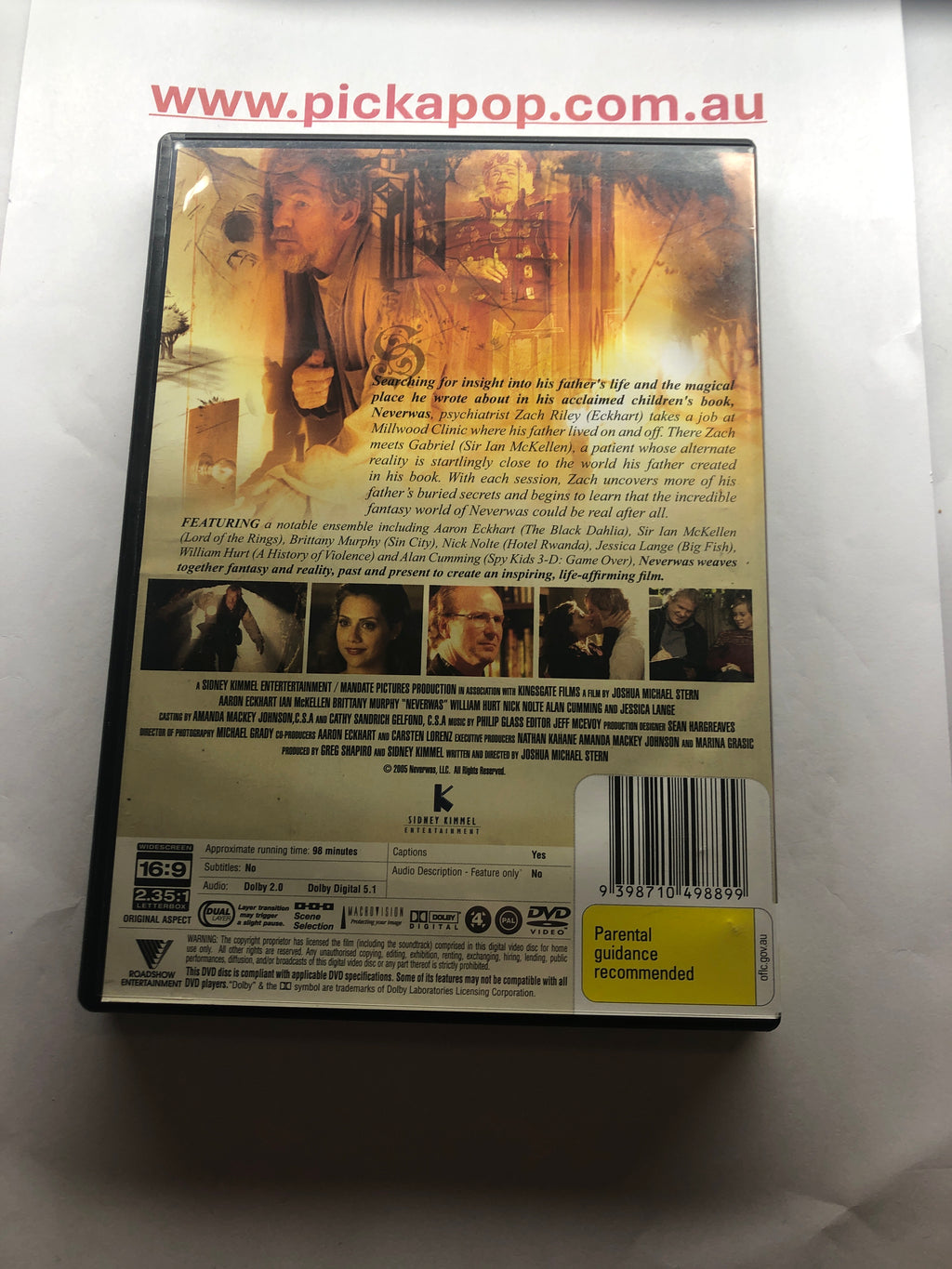 NEVERWAS - (PAL Region 4) DVD Cleaned and Tested