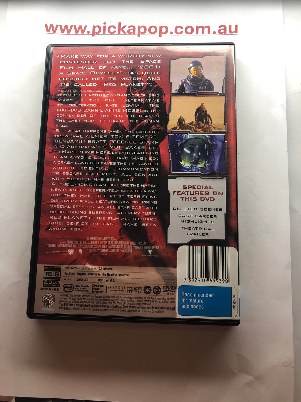 RED PLANET - (PAL Region 4) DVD Cleaned and Tested