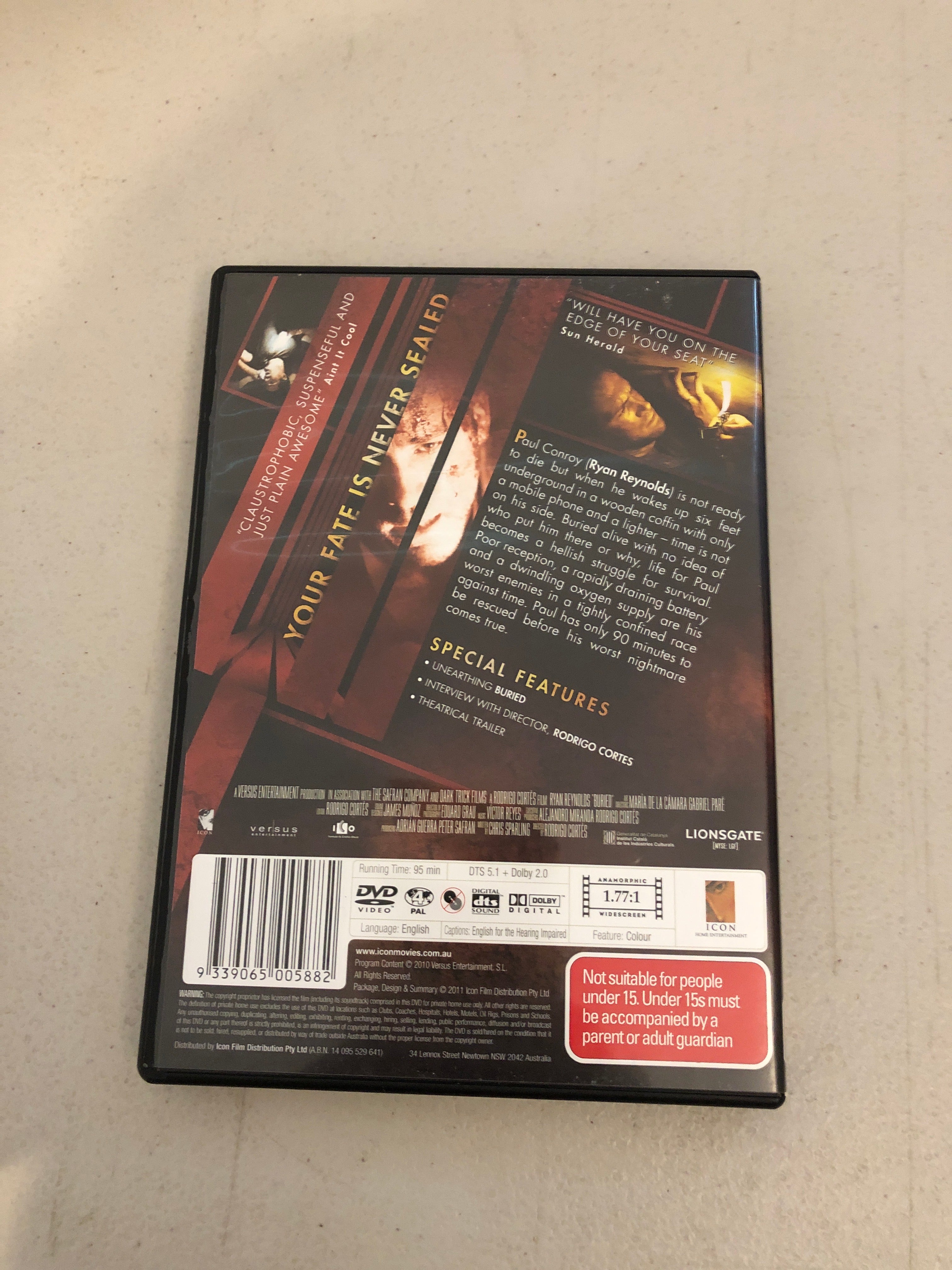 BURIED - PAL Region 4 - DVD Cleaned and Tested