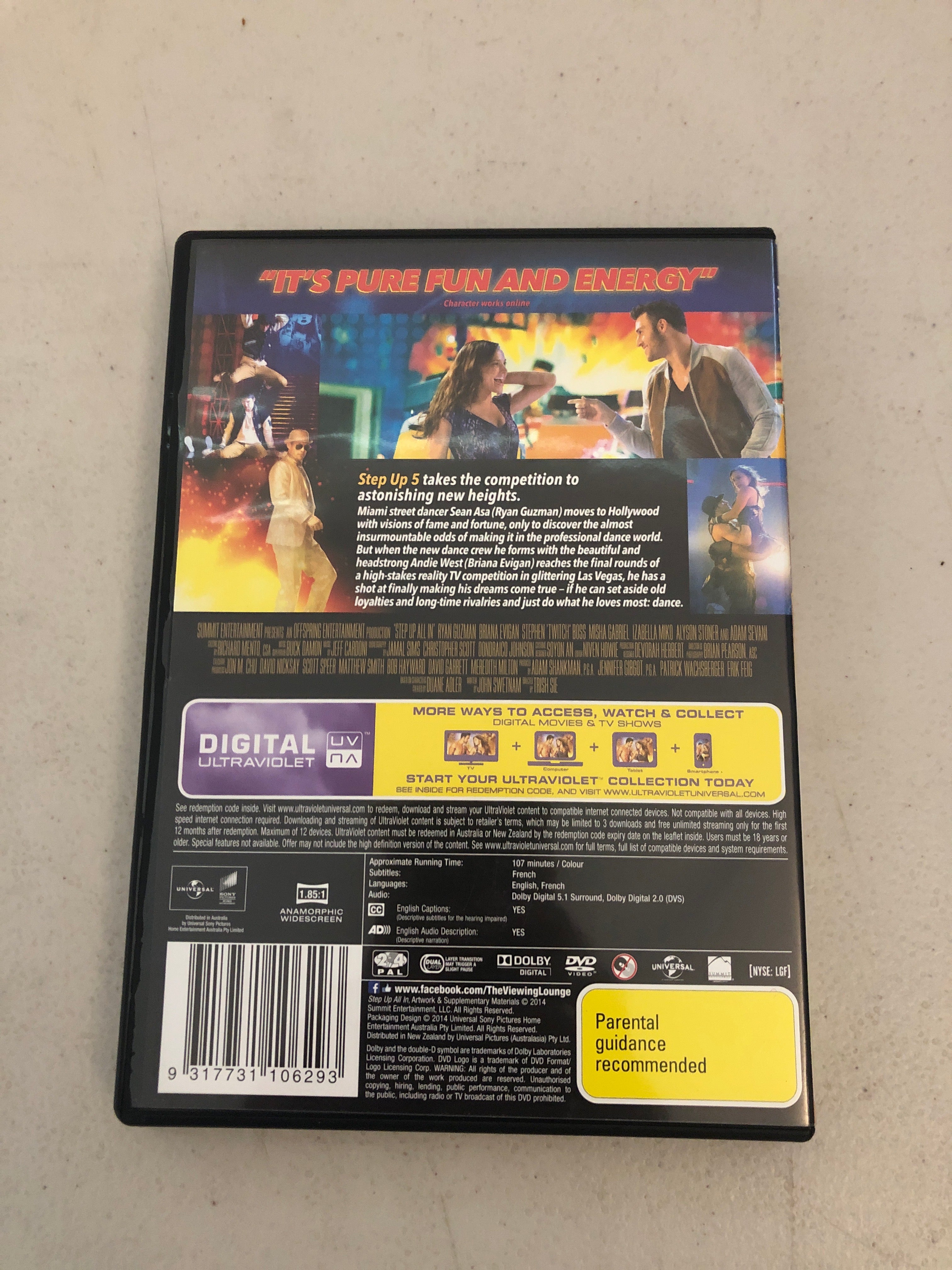 STEP UP 5 ALL IN - PAL Region 4 - DVD Cleaned and Tested