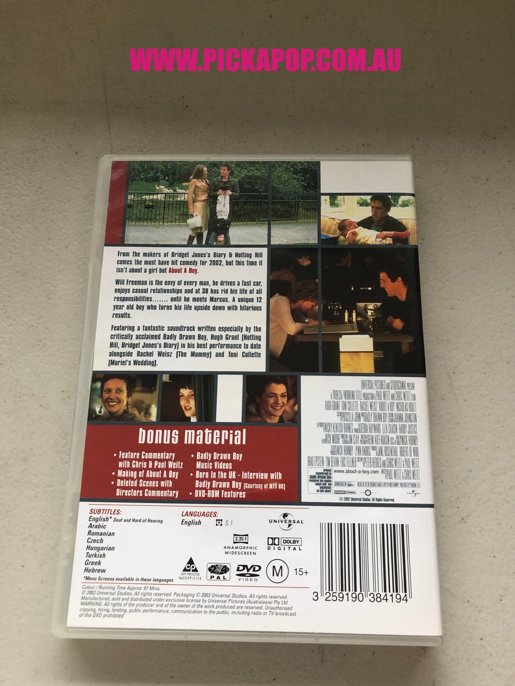 ABOUT A BOY - PAL Region 4 - DVD Cleaned and Tested