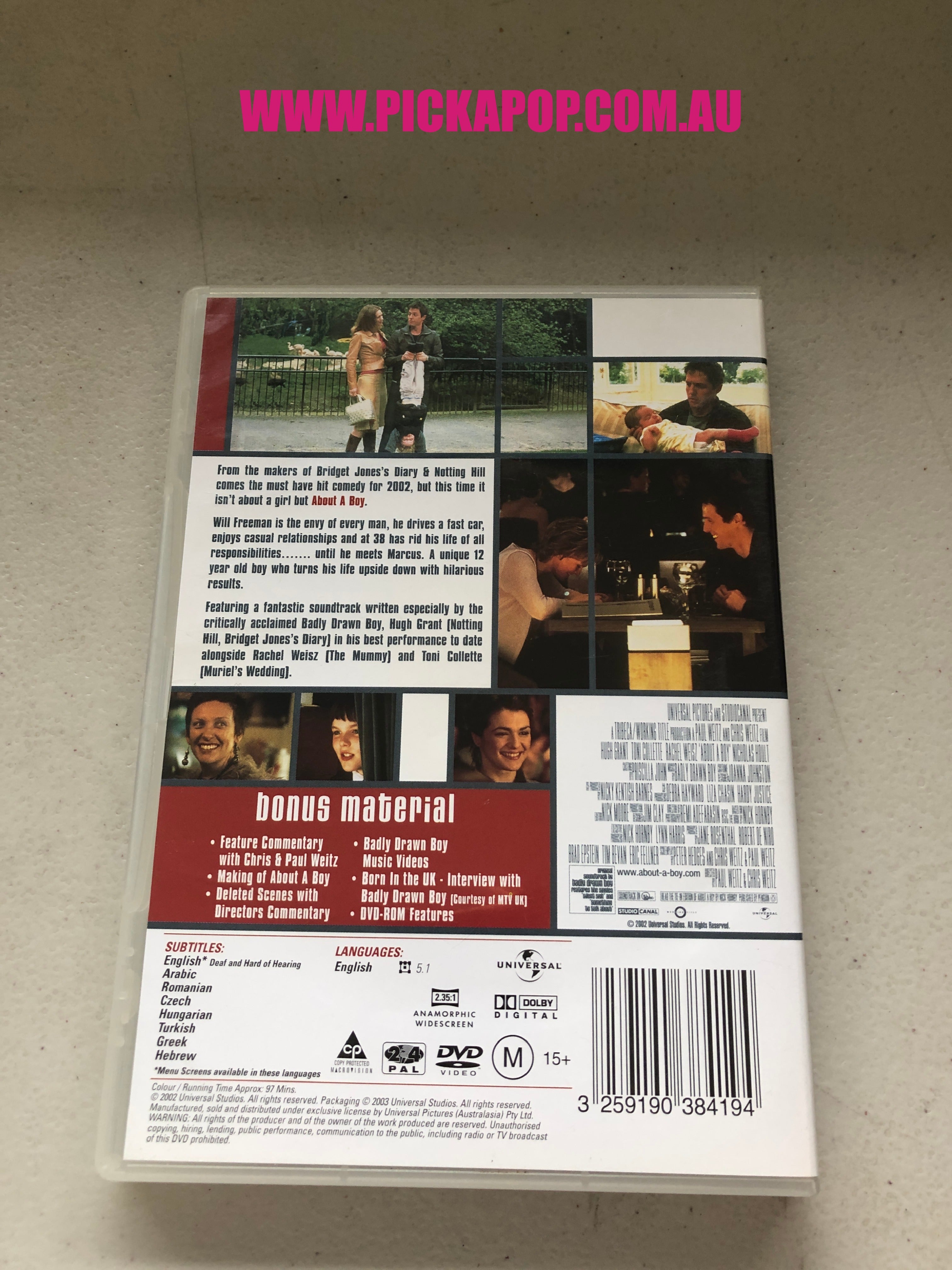 ABOUT A BOY - PAL Region 4 - DVD Cleaned and Tested