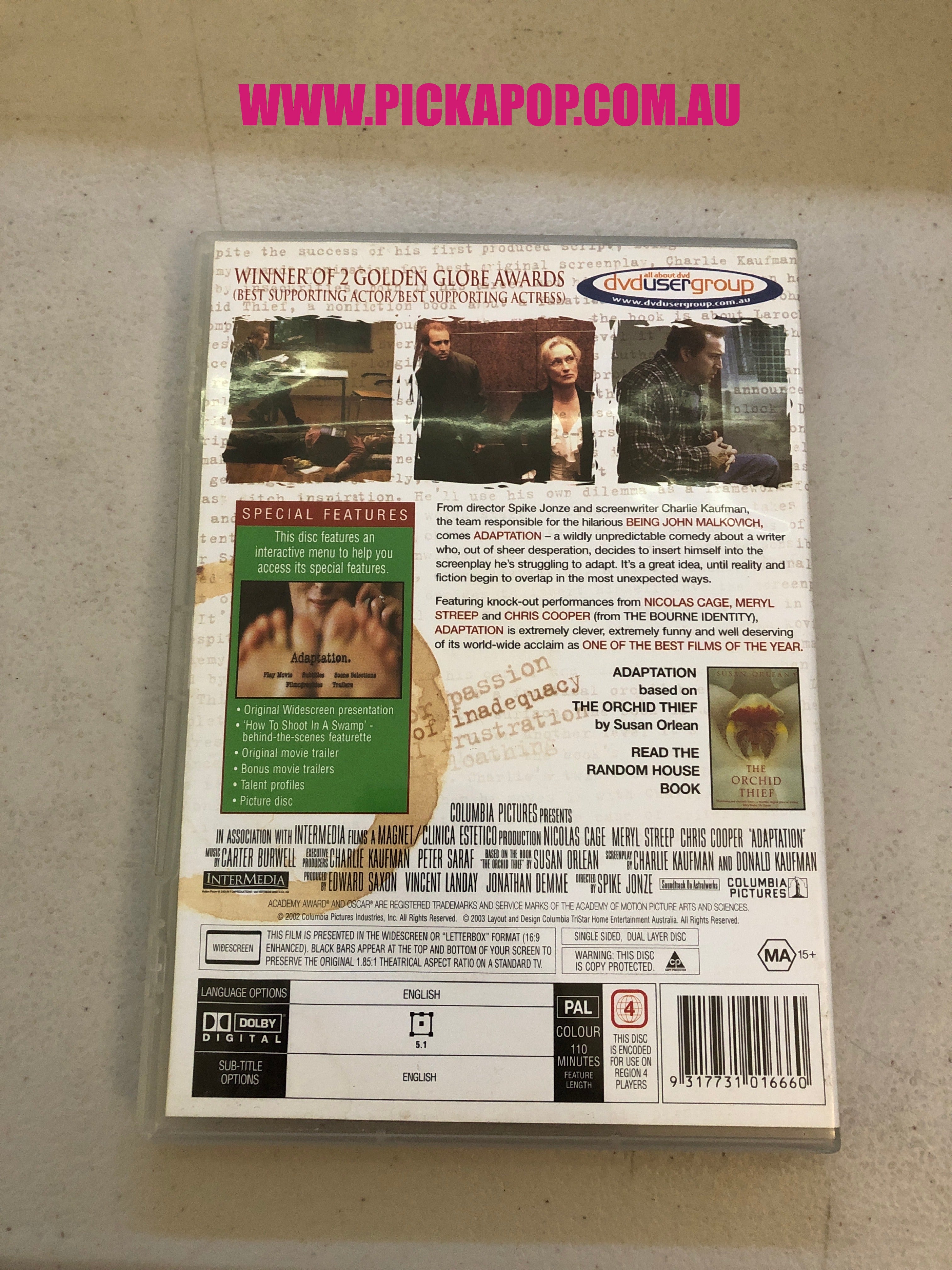 ADAPTATION - PAL Region 4 - DVD Cleaned and Tested