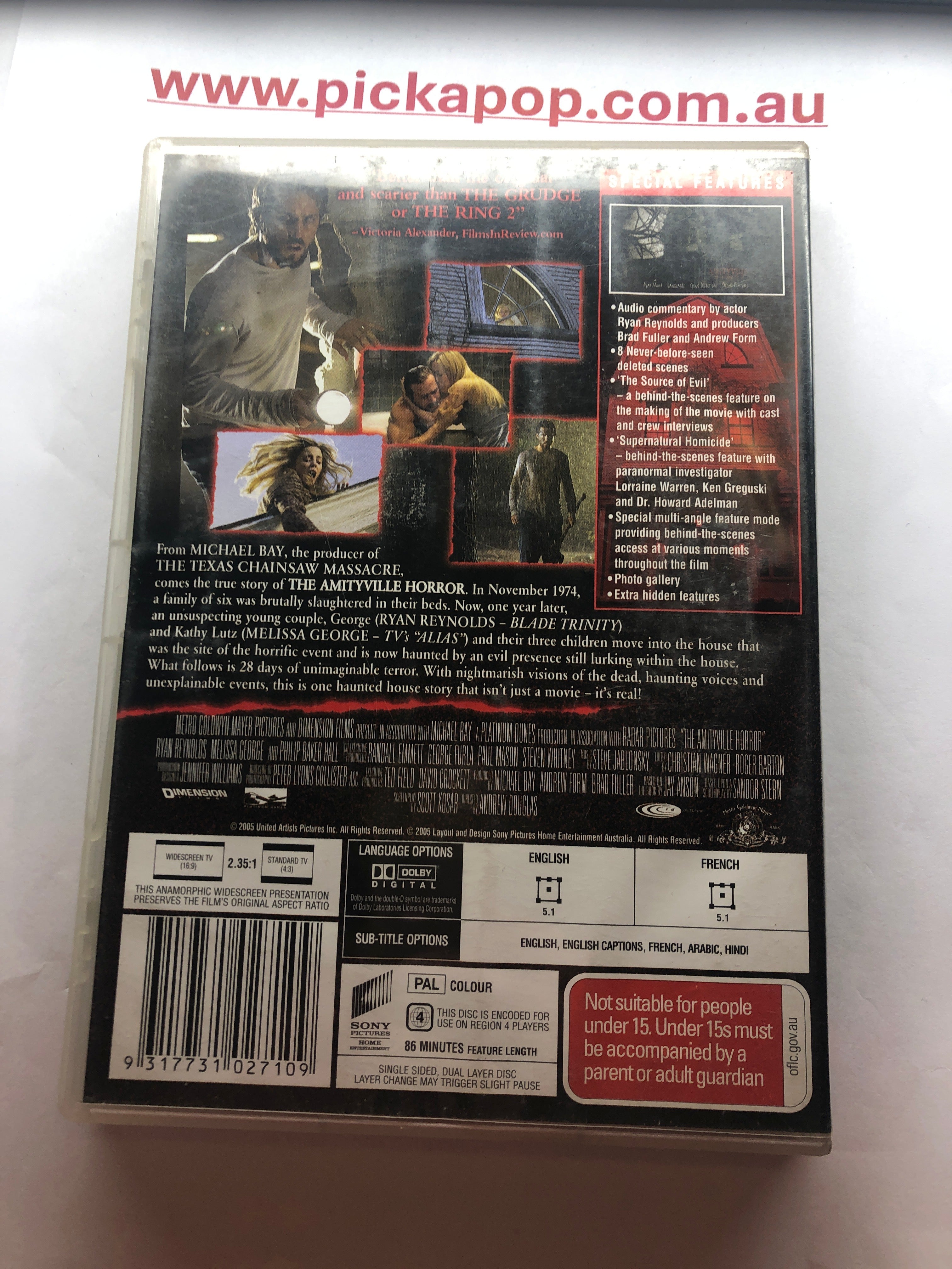 THE AMITYVILLE HORROR - (PAL Region 4) DVD Cleaned and Tested