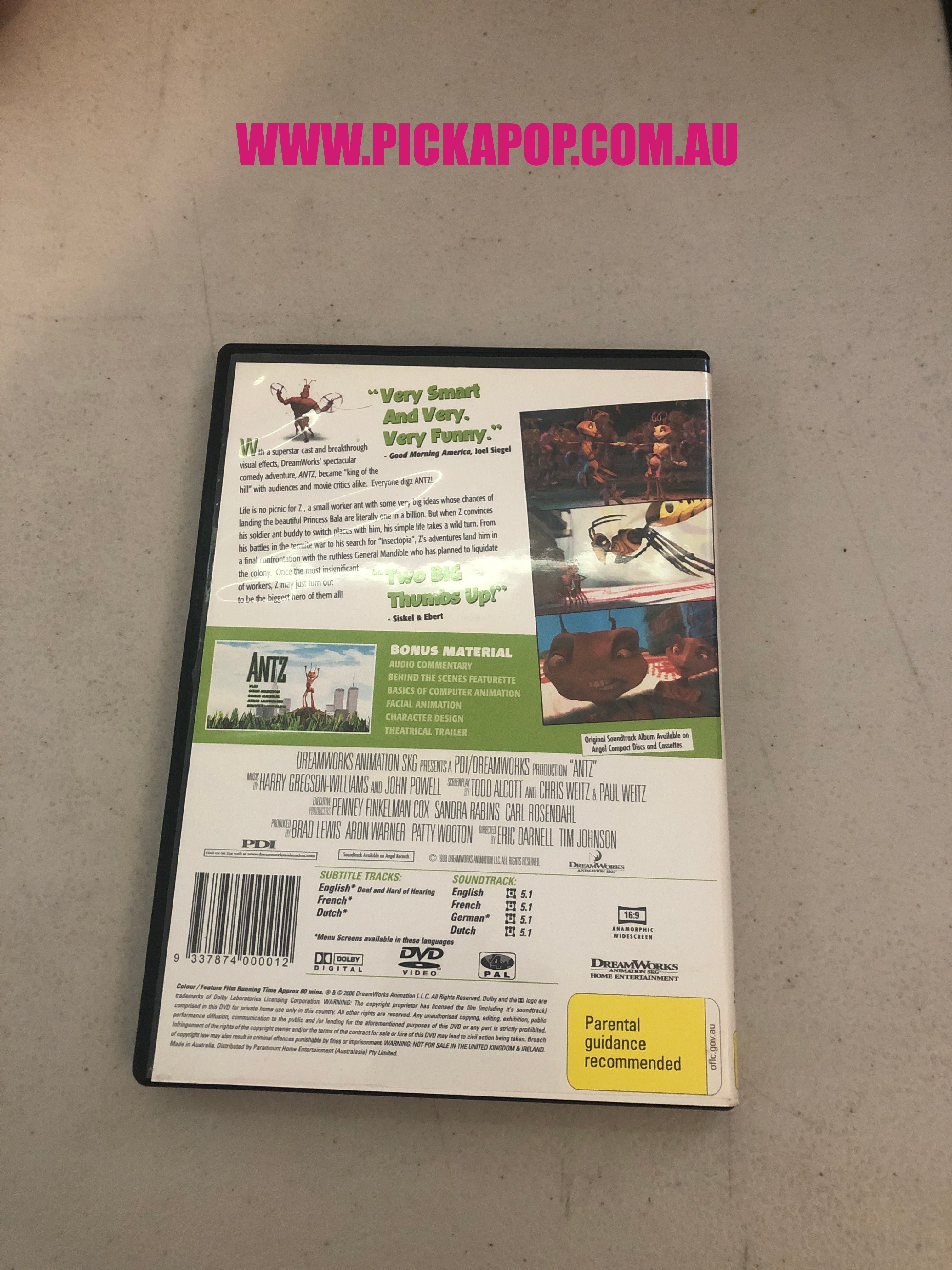 ANTZ - PAL Region 4 - DVD Cleaned and Tested