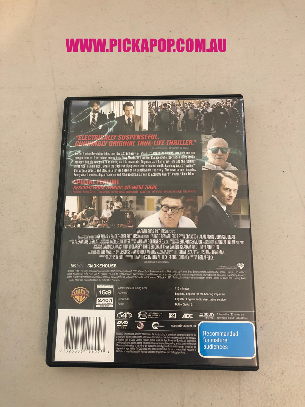 ARGO - PAL Region 4 - DVD Cleaned and Tested