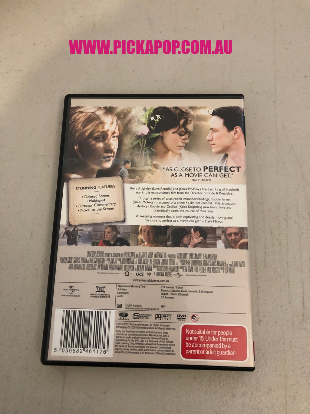 ATONEMENT - PAL Region 4 - DVD Cleaned and Tested